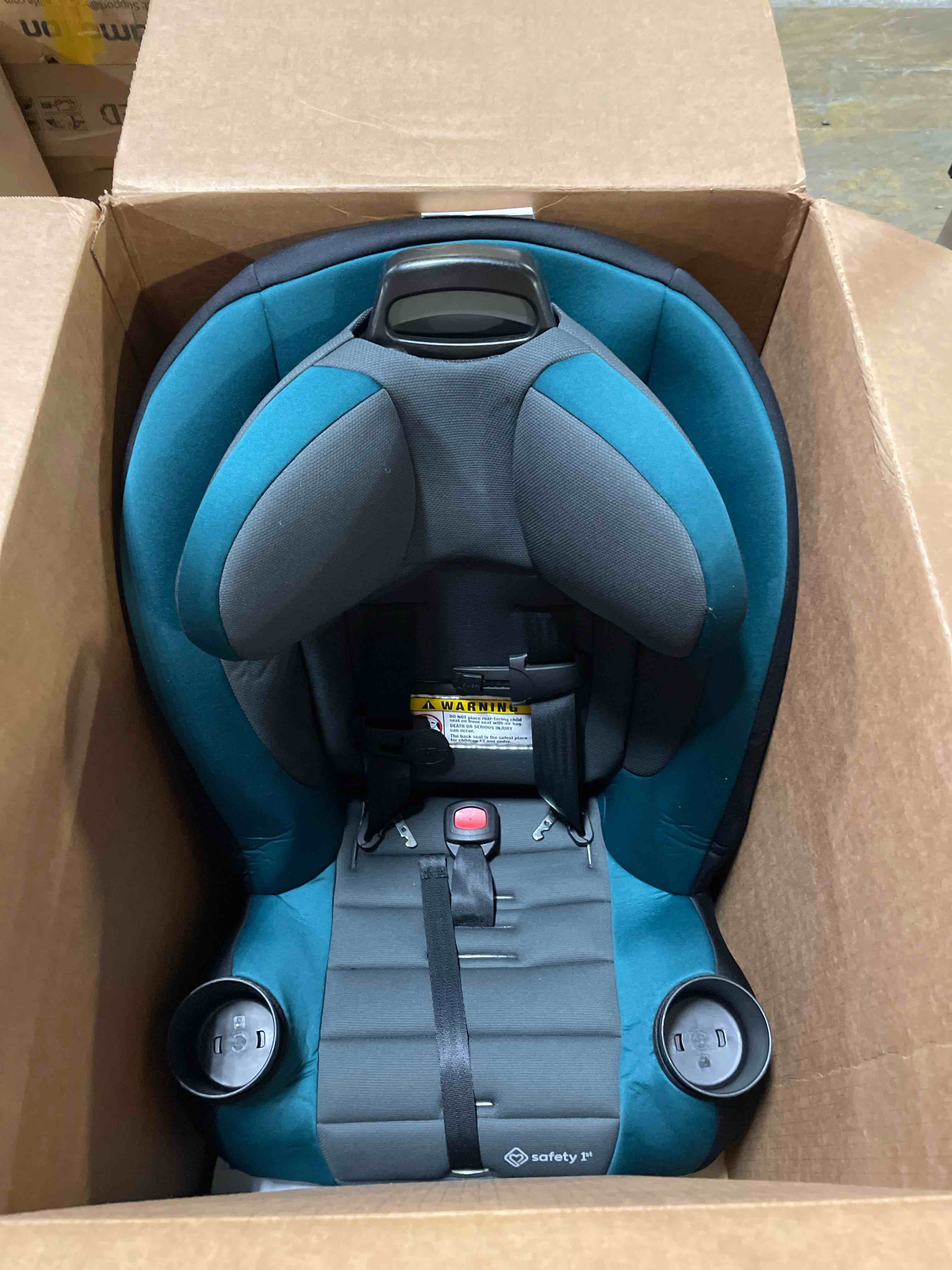 Condition photo showing Good Condition for Safety 1st Ellaris 3-in-1 Convertible Car Seat, Slim Fit Design, Rear & Forward-Facing, 5-Position Headrest, 3-Across Fit, Travel-Friendly with Machine-Washable Seat Pad, Peacock Blue