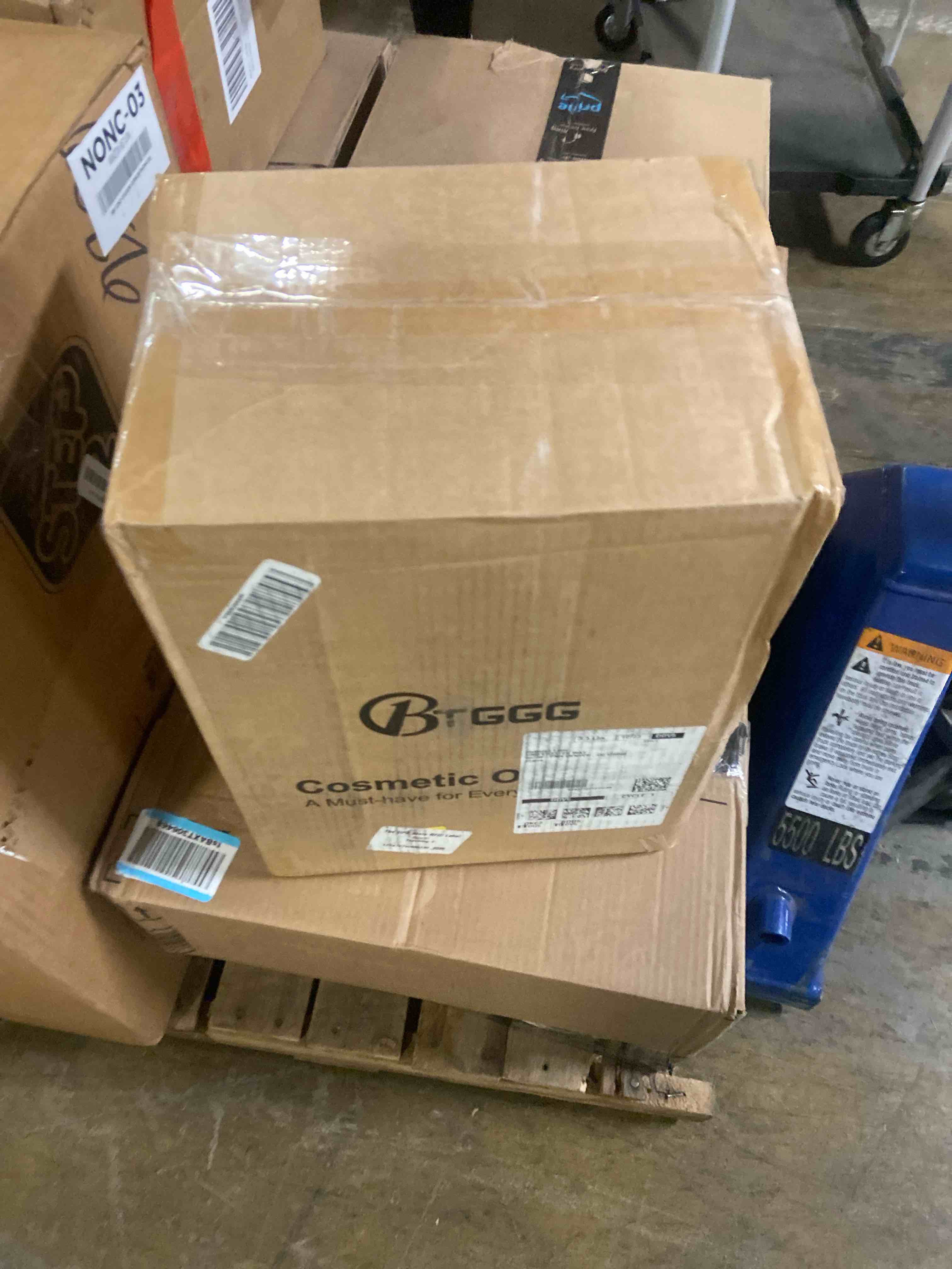 Condition photo showing New/Like New for Makeup Organizers, Make Up Organizer for Vanity, Countertop Cosmetic Storage with Drawers and Transparent Cover for Bedroom Bathroom, White