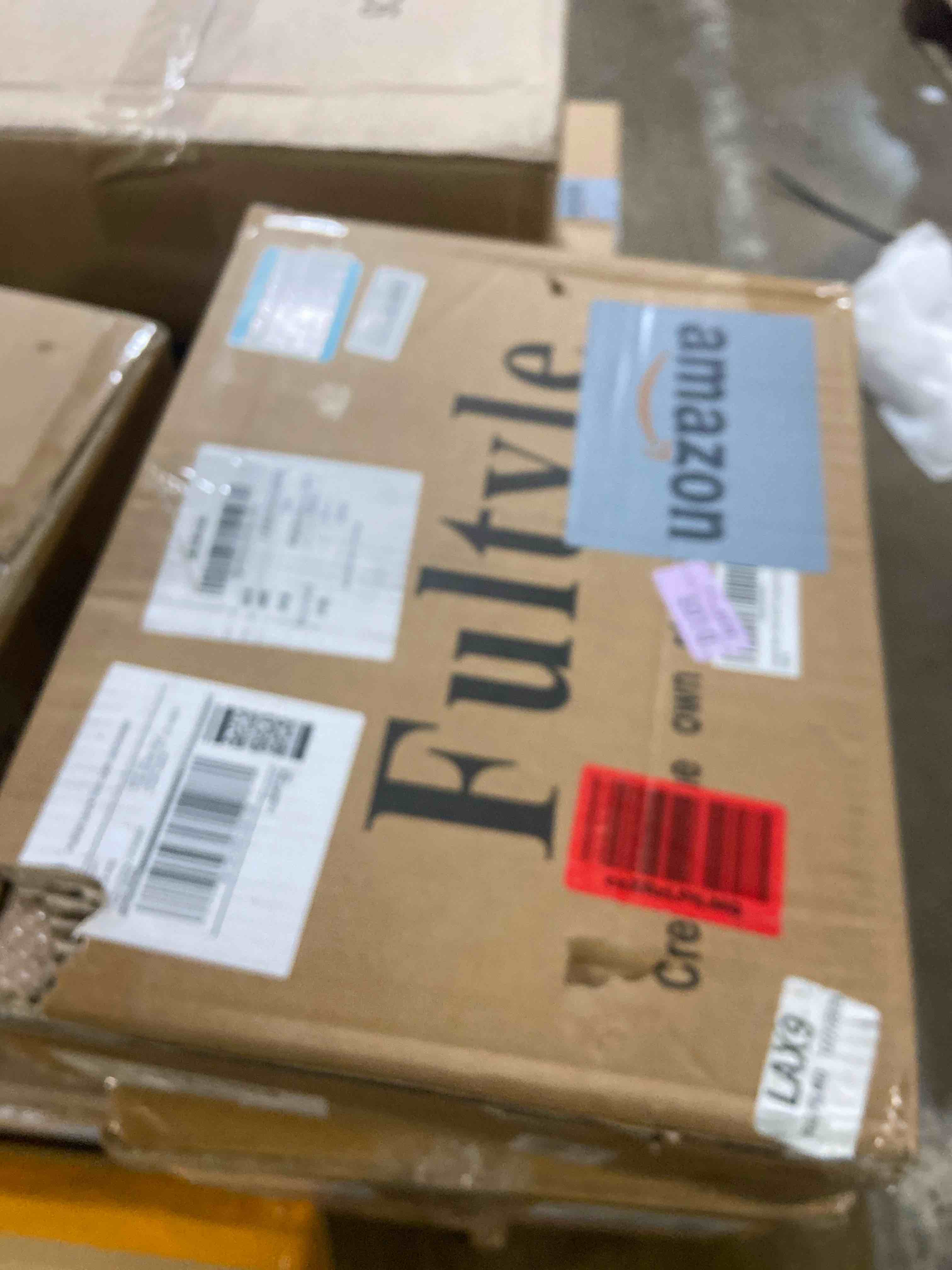 Condition photo showing New/Like New for Wood Nightstand with Charging Station, Bedside Table with Fluted Drawers and Outlet, Boho Night Stand for Bedroom, Living Room, Office (Rustic Walnut) Rustic Walnut With Charging Station