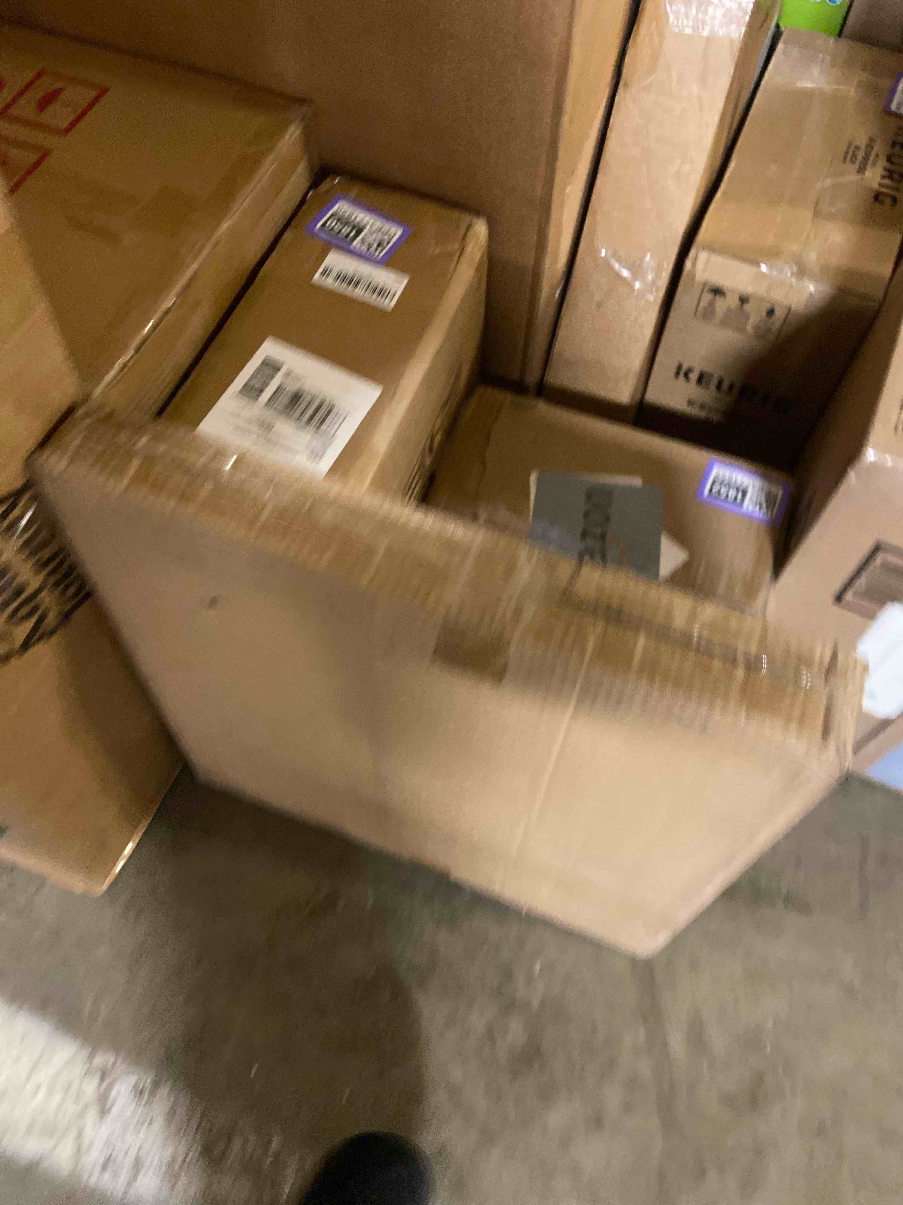 Condition photo showing New/Like New for MyGift Whitewashed Wood Large Serving Tray with Handles, 19 Inch Square Decorative Tray for Ottoman, Breakfast, Tea, Coffee Table