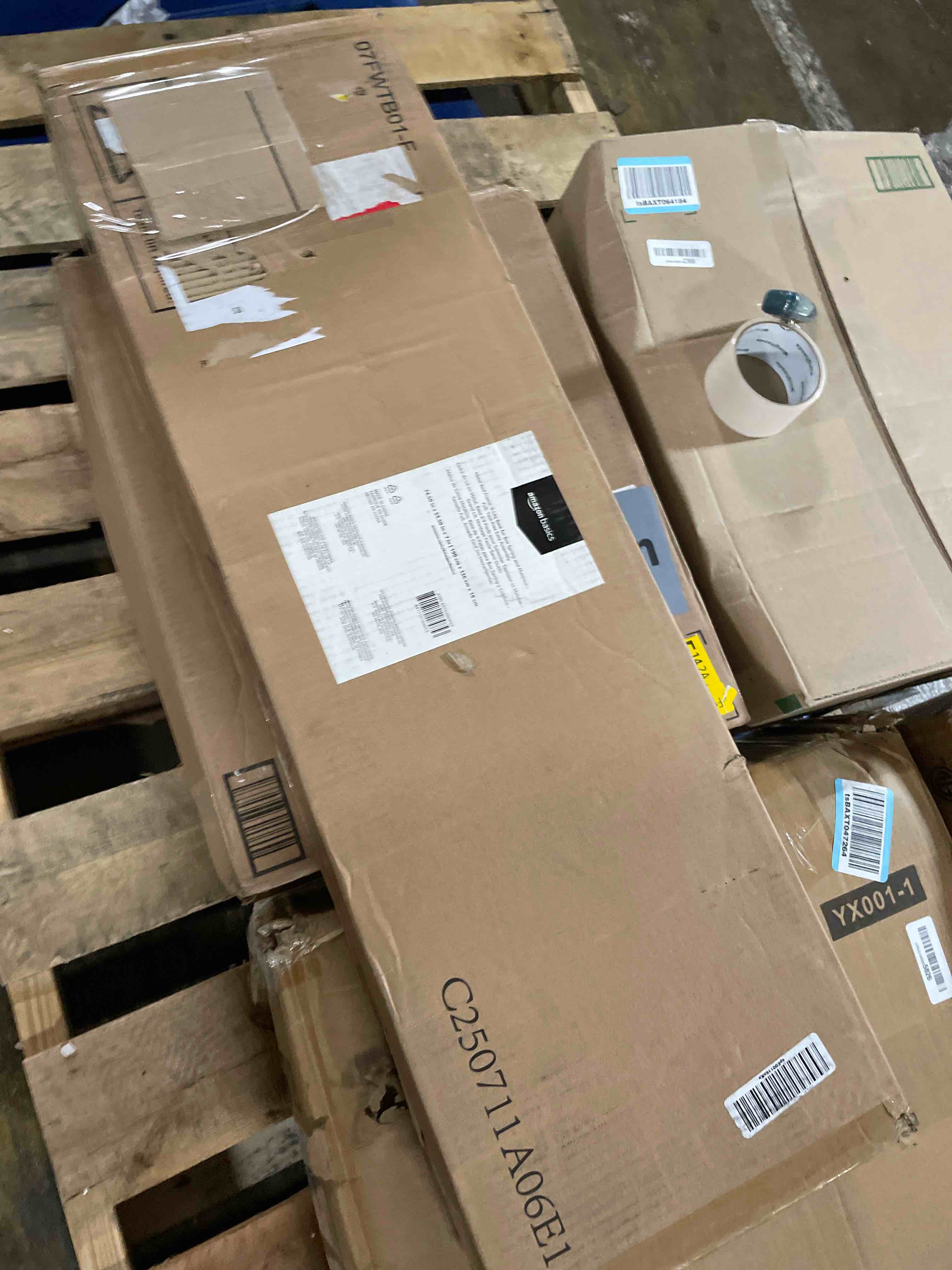 Condition photo showing Good Condition for Amazon Basics Metal Bed Frame(Box Spring Required), 9-Leg Base for Box Spring and Mattress, Full, Tool-Free Easy Assembly, Black