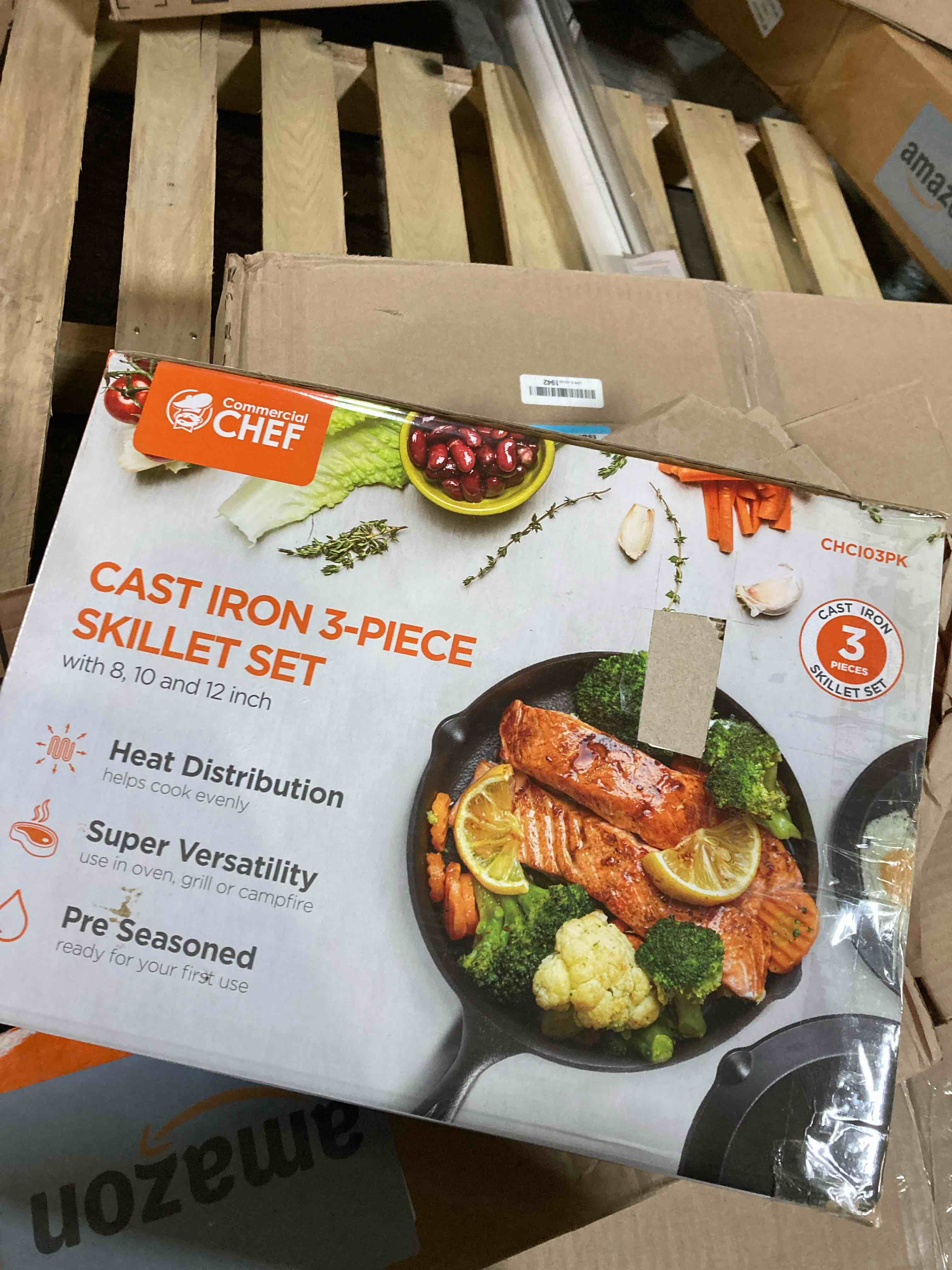 Condition photo showing New/Like New for Cast Iron Skillet Set, 3 Piece