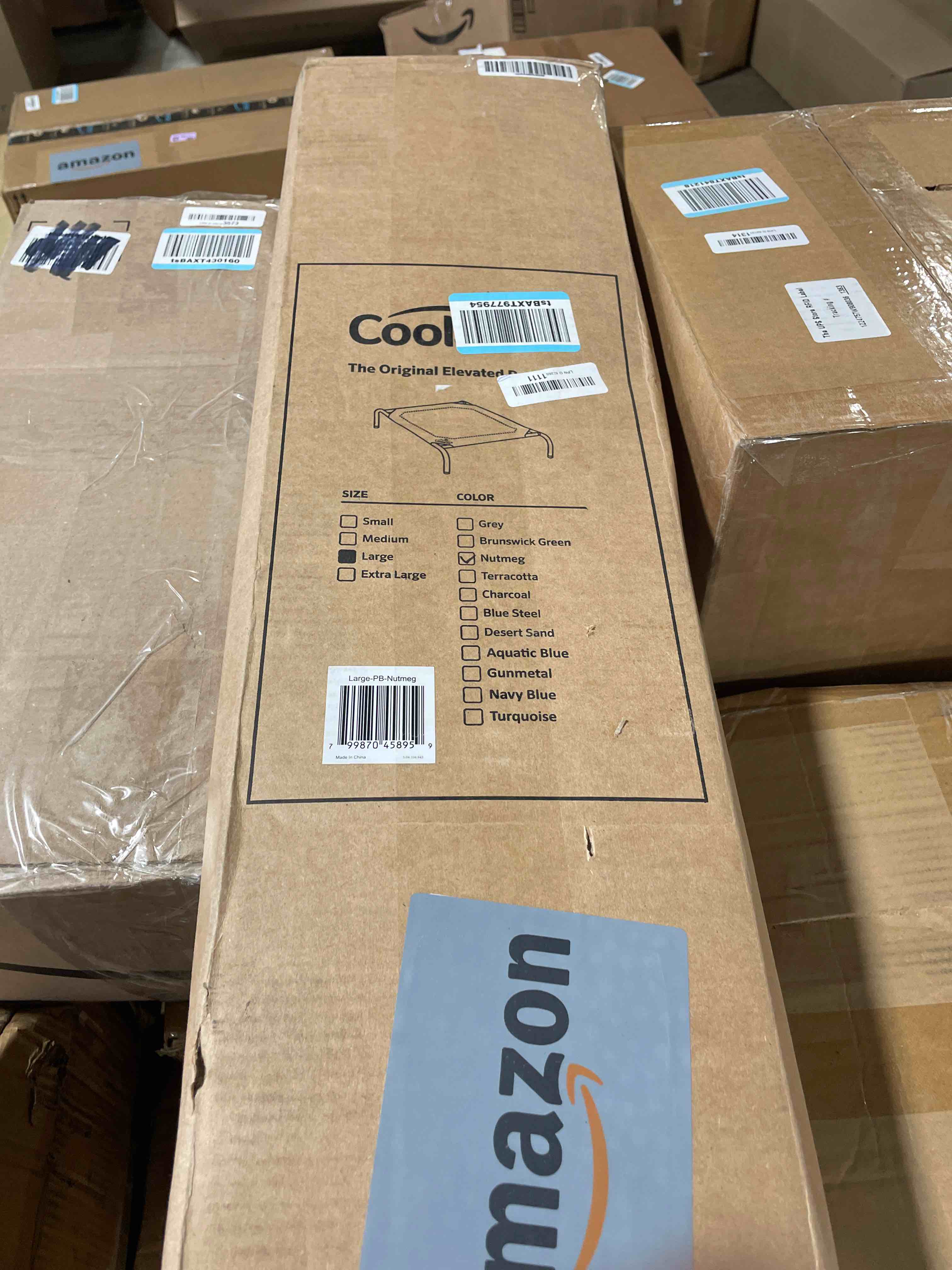 Condition photo showing New/Like New for Coolaroo Original Elevated Dog Bed - Breathable Off-The-Ground Pet Bed with Cooling Fabric, Joint Relief & Moisture-Resistant Fabric, 100% Recyclable, Easy Clean, Nutmeg, Large Large Dog Bed Nutmeg