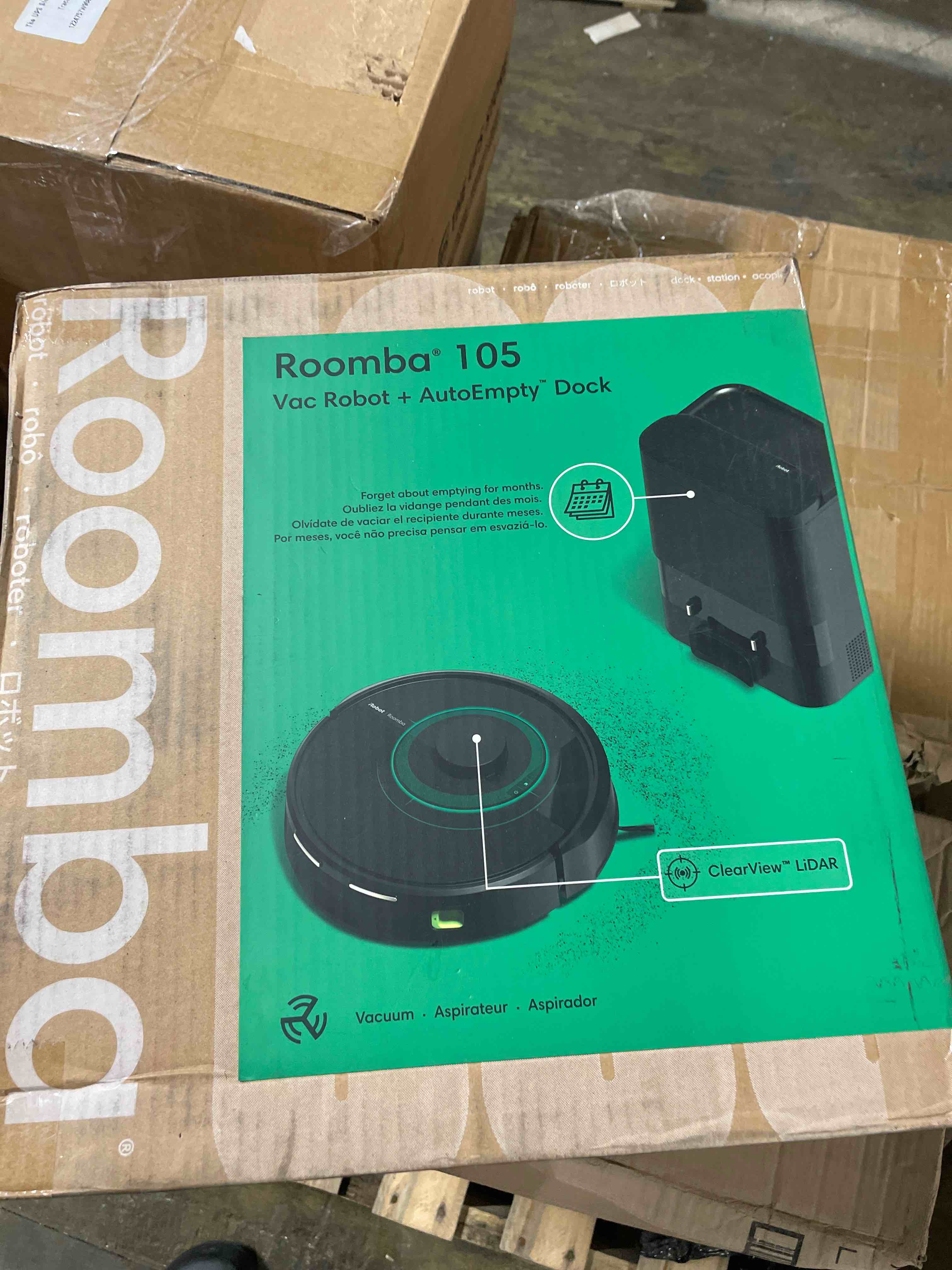 Condition photo showing New/Like New for iRobot Roomba 105 Combo Robot Vacuum & Mop - Easy to use, Intense Power-Lifting Suction, LiDAR Navigation, Multiple Cleaning Modes, Avoids Mopping Carpets, Self-Charging