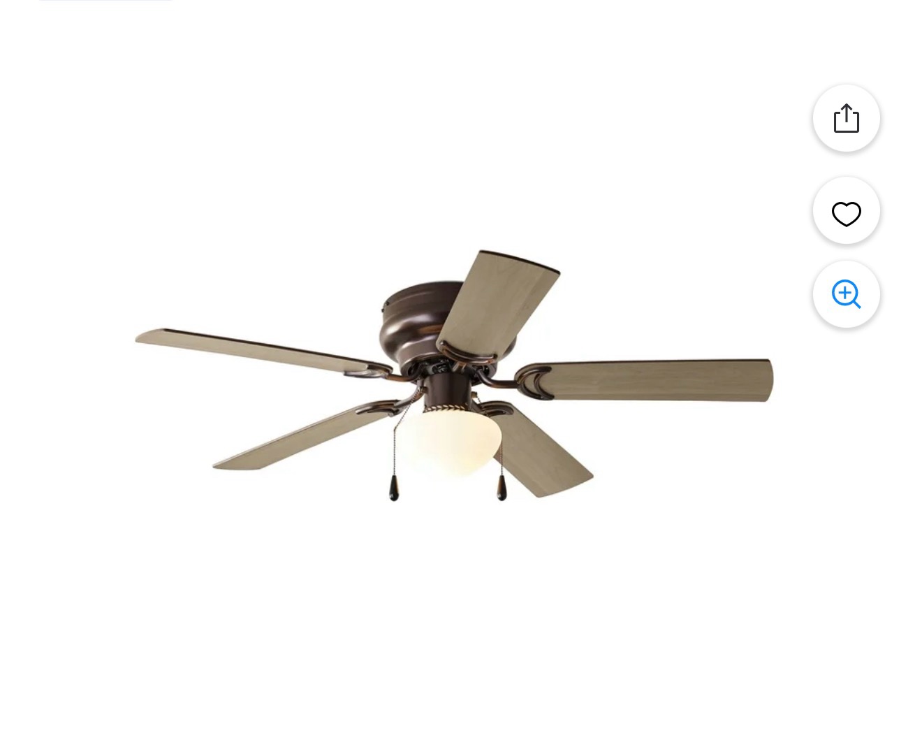 mainstays 44 inch hugger indoor ceiling fan with light kit, bronze, 5 blades, reverse airflow