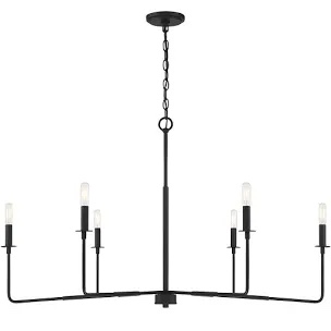 savoy house 1-2221-6 salerno 6 light 42  wide chandelier - black
