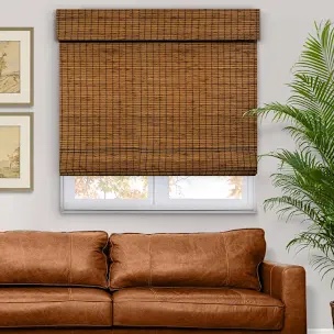natural woven light filtering cordless bamboo roman shades