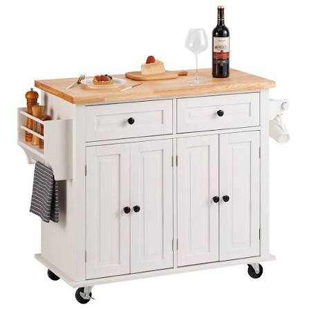 Vevor Kitchen Island White SR191276