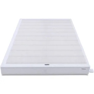 Amazon Basics Smart Box Spring Bed Base, 5-Inch Height Mattress Foundation, Tool-Free Easy Assembly, King, 79"L x 75.5"W x 5"H, White