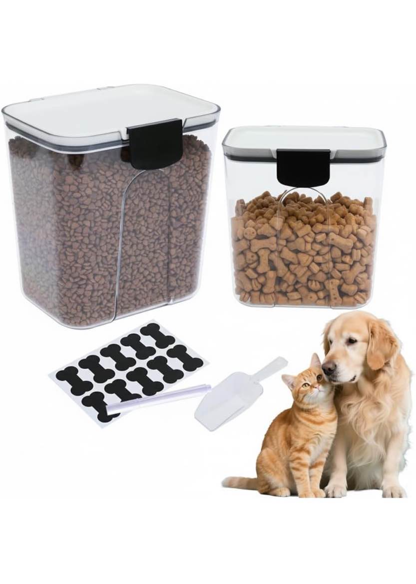 Lolytama 2Pack Dog Food Storage Container,Airtight Pet Food Storage Containers with Scoop, Plastic D