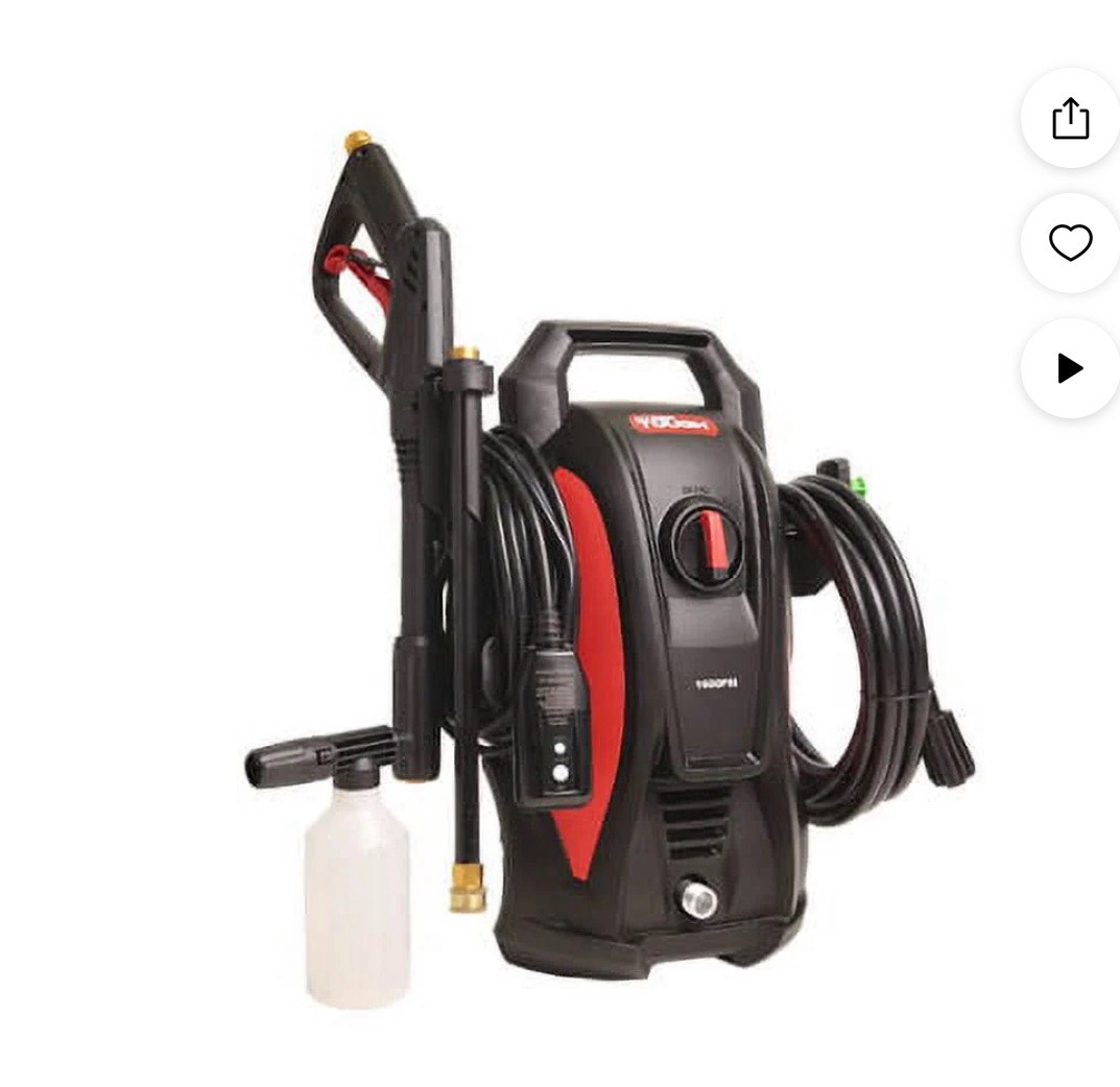 hyper tough electric pressure washer 1600 psi for household , great for cars, patios, driveways
