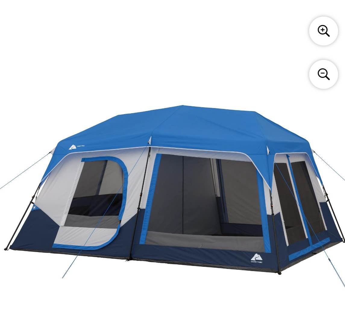 ozark trail 10-person cabin tent with led lighted poles
