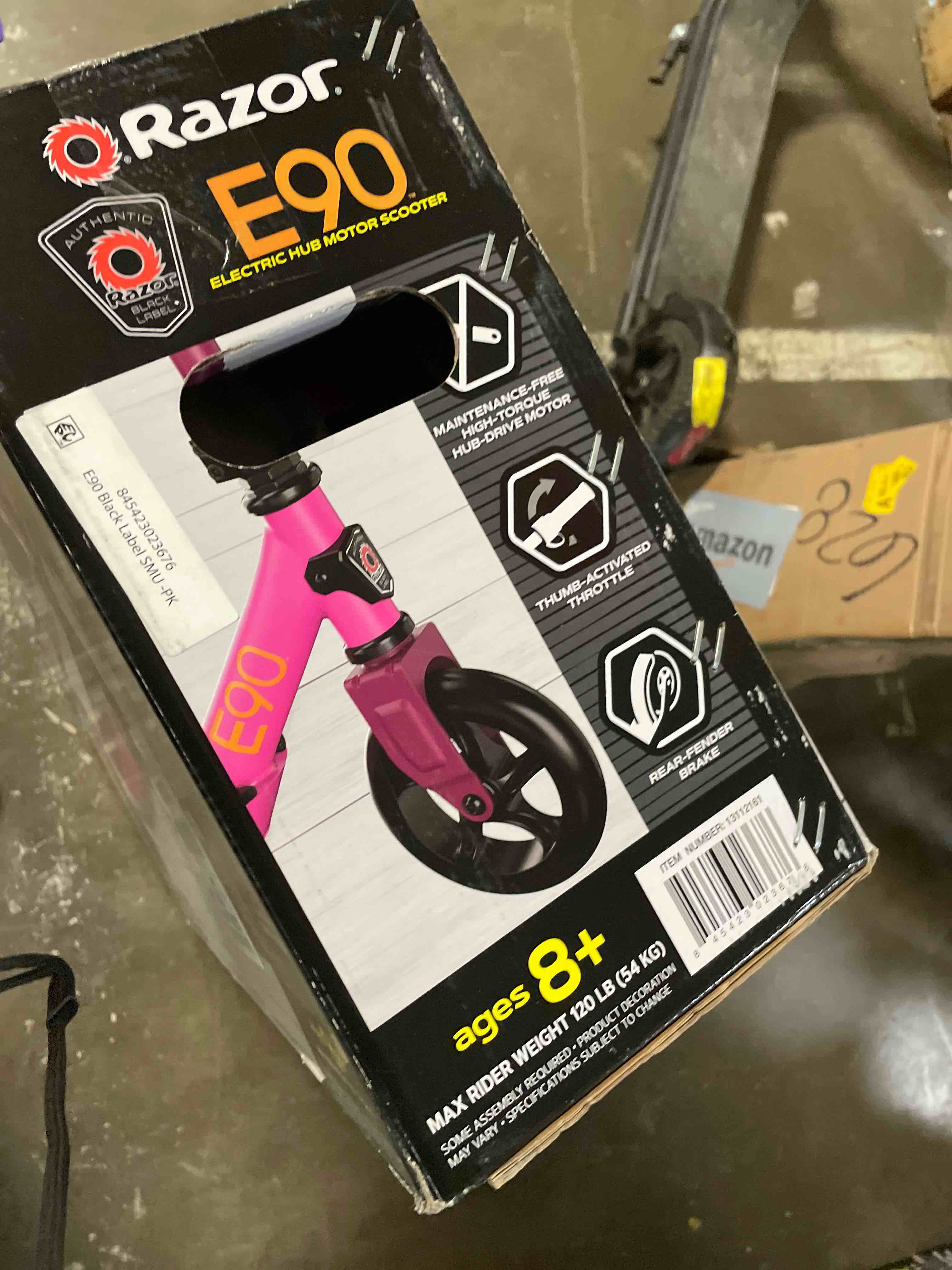 Condition photo showing As Is for Razor Black Label E90 Electric Scooter for Kids Age 8 and Up, Power Core High-Torque Hub Motor, Up to 10 mph, All-Steel Frame