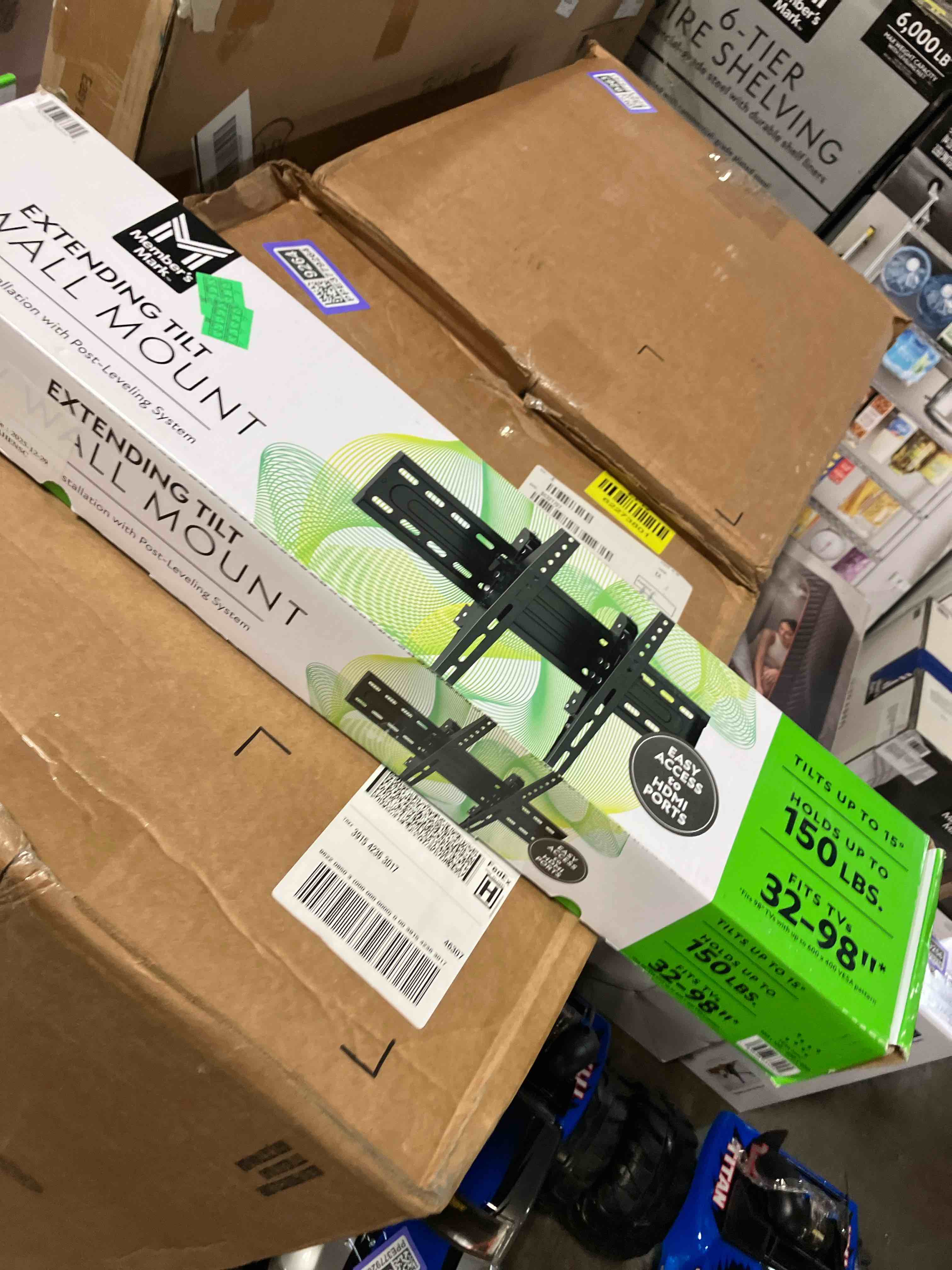 Condition photo showing New/Like New for Member's Mark Extending Tilt TV Wall Mount with Levelling Design