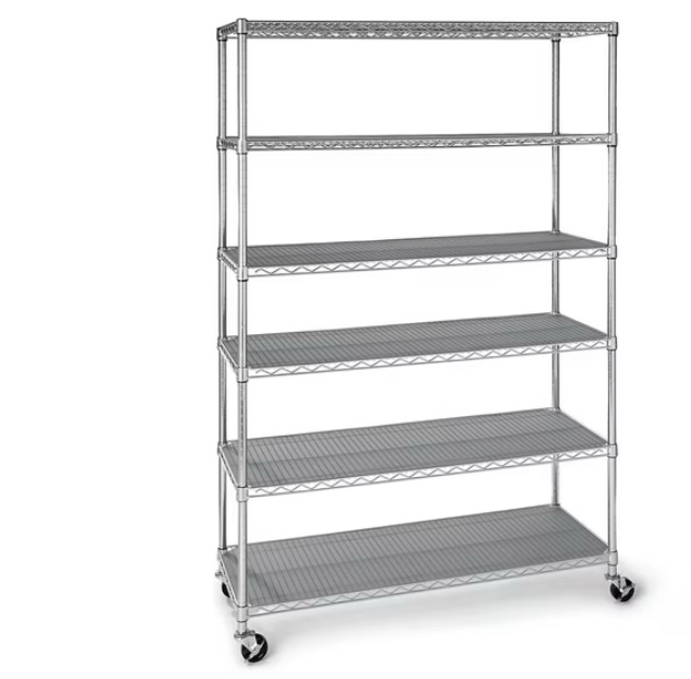 Member's Mark 6-Tier NSF Heavy Duty Wire Shelving, 47.75" W x 18" D x 75.5" H
