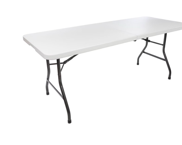 Maxchief 6’ Portable Indoor/Outdoor Use Fold-in-Half Table , White