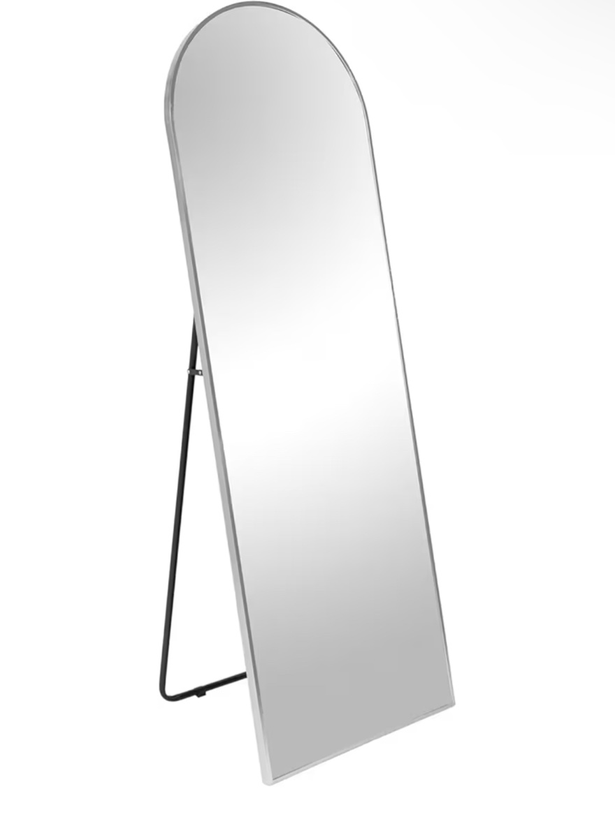 GeRRiT Silver 71x23.6 inch Metal Arch Stand Full Length Mirror