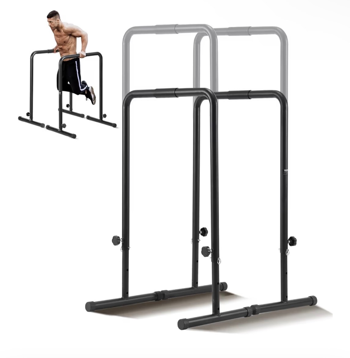 VEVOR Dip Bars, 440 lbs Capacity, Heave Duty Dip Stand 