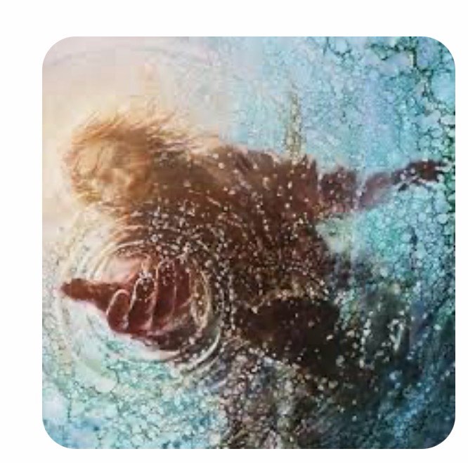 The painting is titled "The Hand of God" by the artist Yongsung Kim