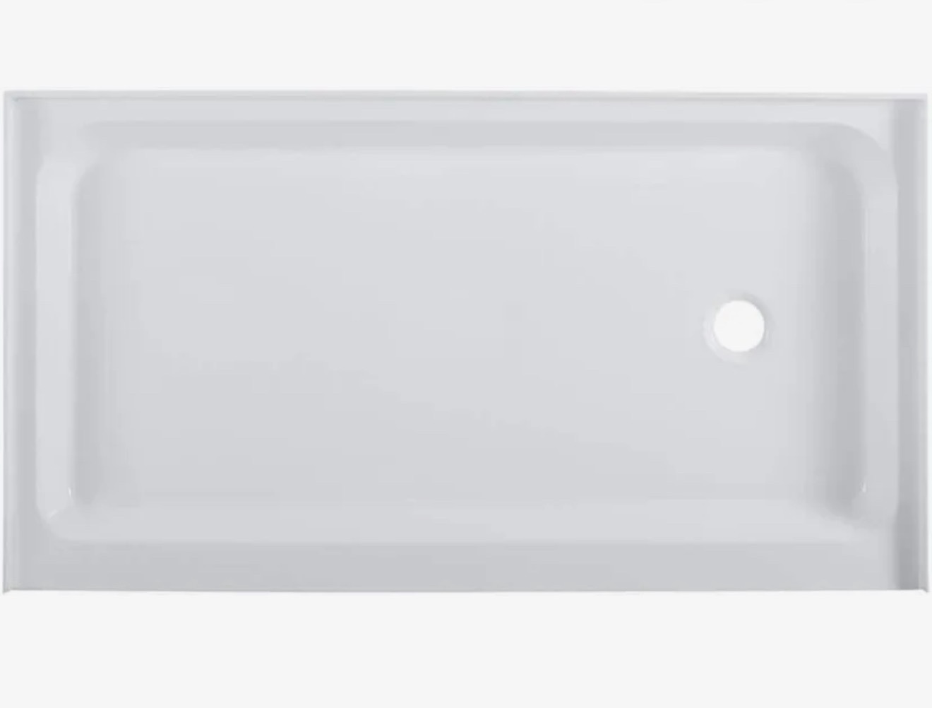 swiss madison voltaire 60" x 36" single-threshold shower base with drain