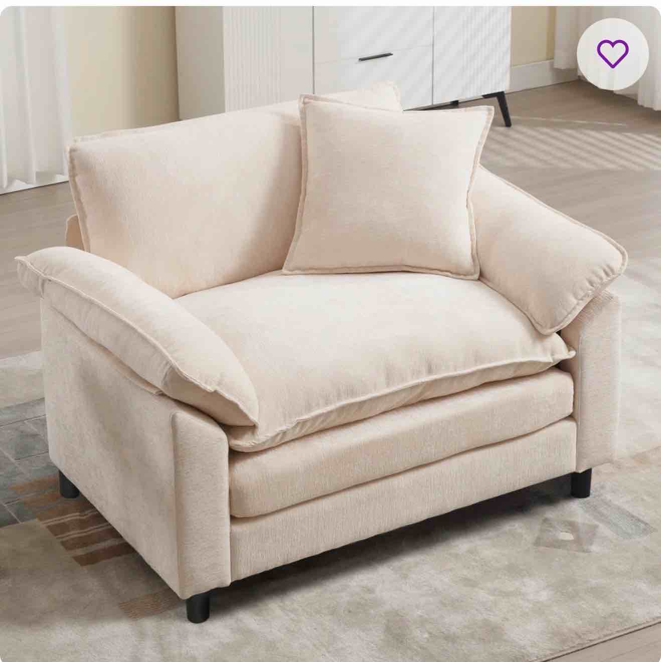 Chenille Oversized Accent Armchair