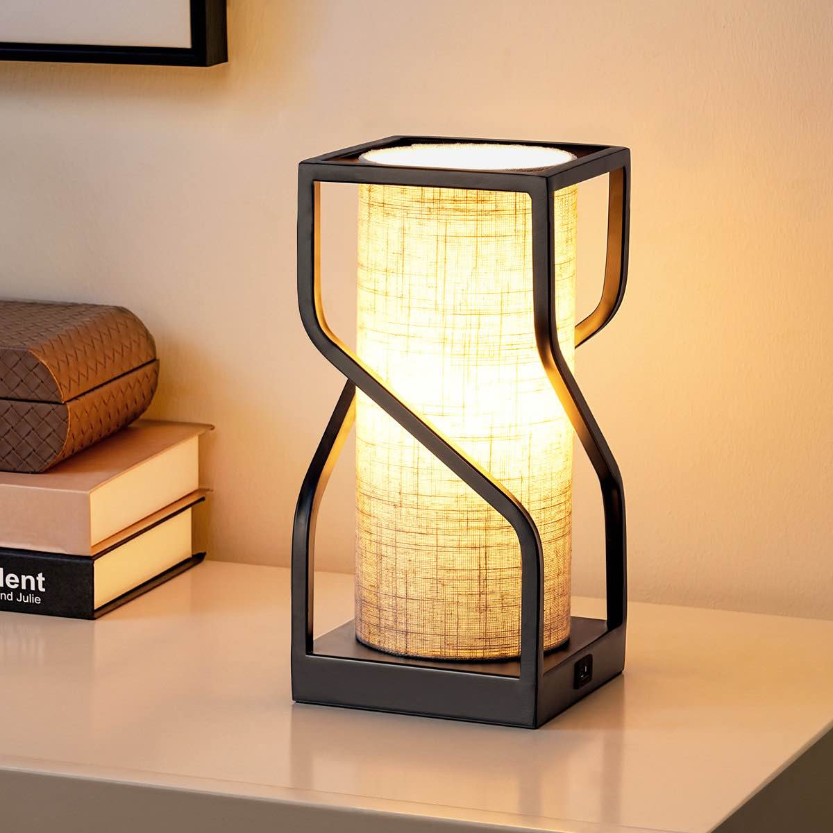 Burdena Metal Touch Control Table Lamp with USB 