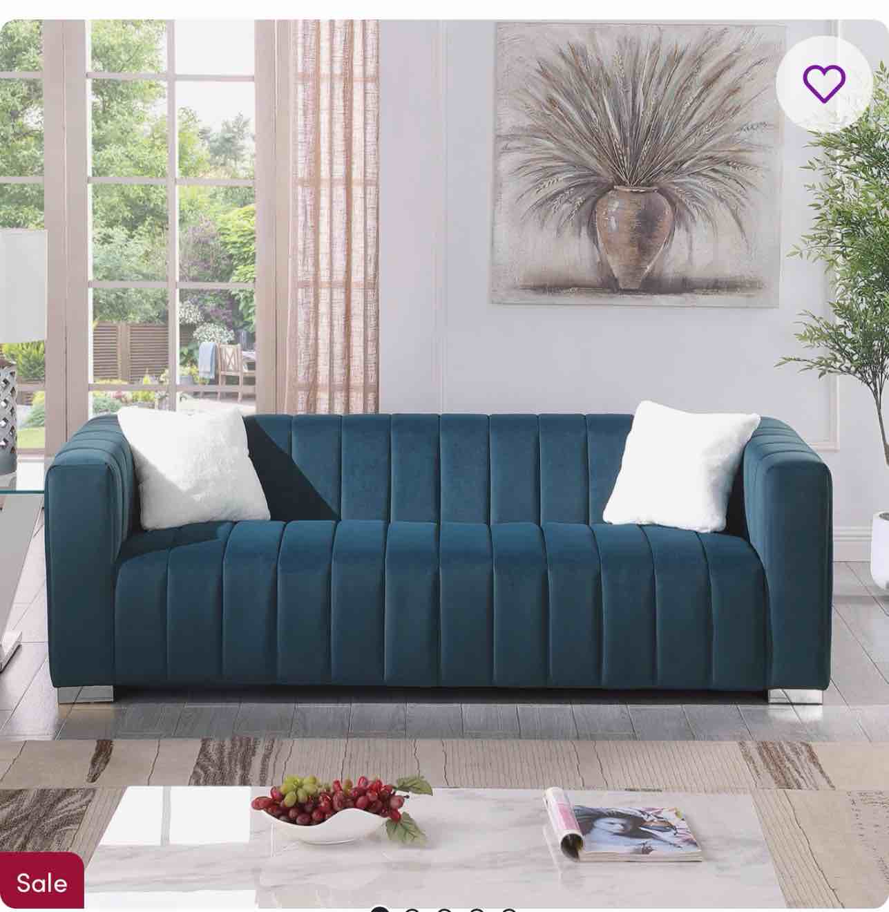Clifford 87.01'' Velvet Sofa (Box 1 of 2)