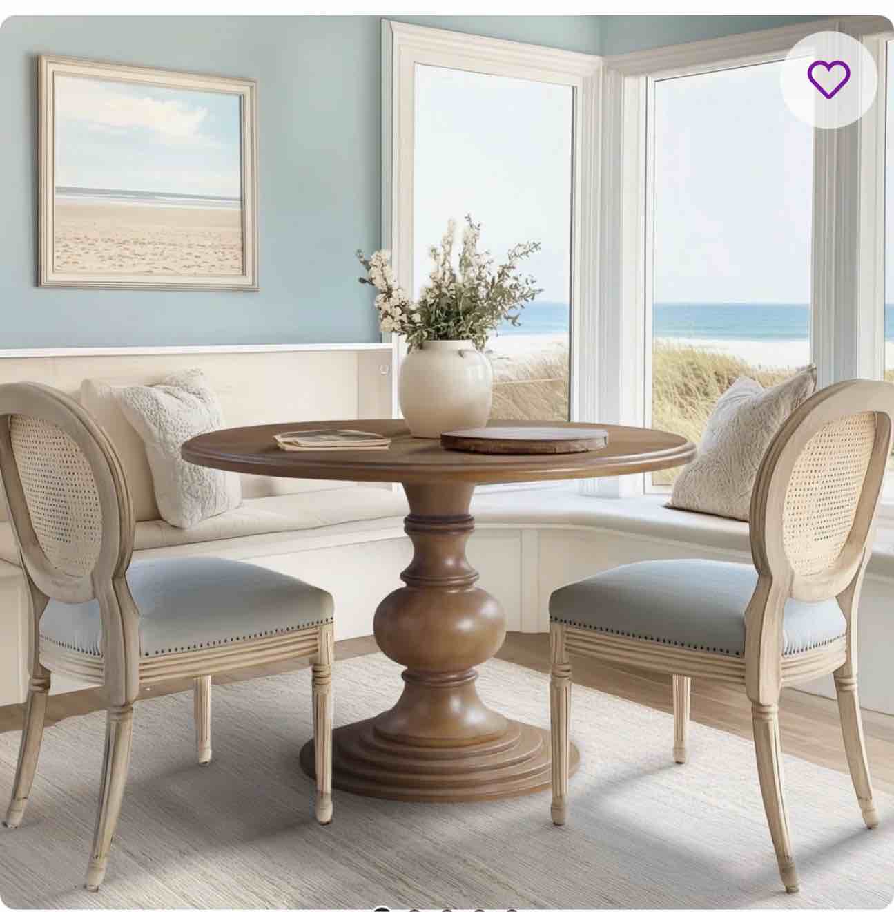 lexi 46” round dining table with pedestal base