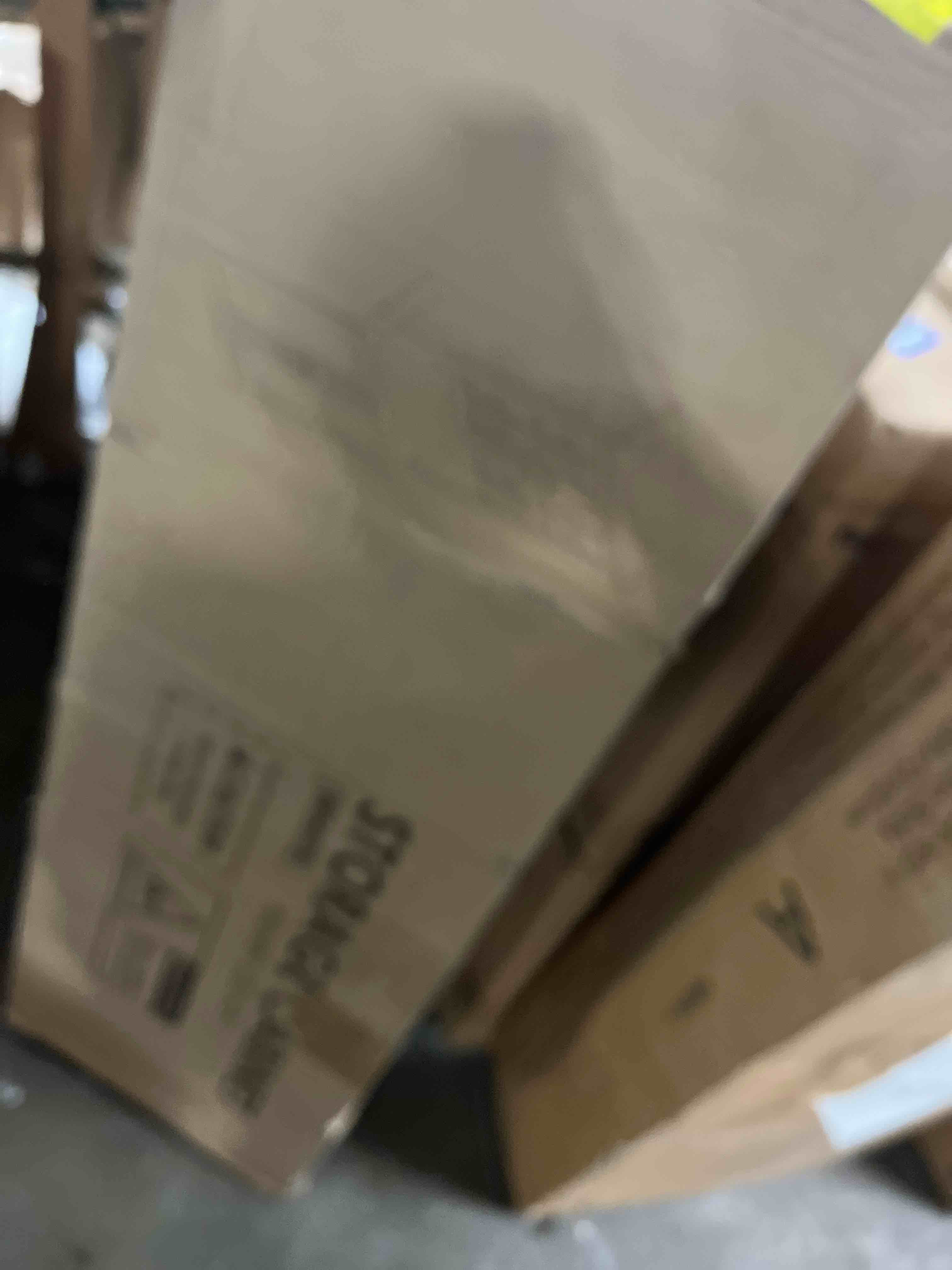 Condition photo showing New/Like New for Farmhouse Bathroom Cabinet with Adjustable Shelves, Free-Standing Storage Cabinet with Barn Doors, for Kitchen, Living Room, Dining Room, Entryway, White