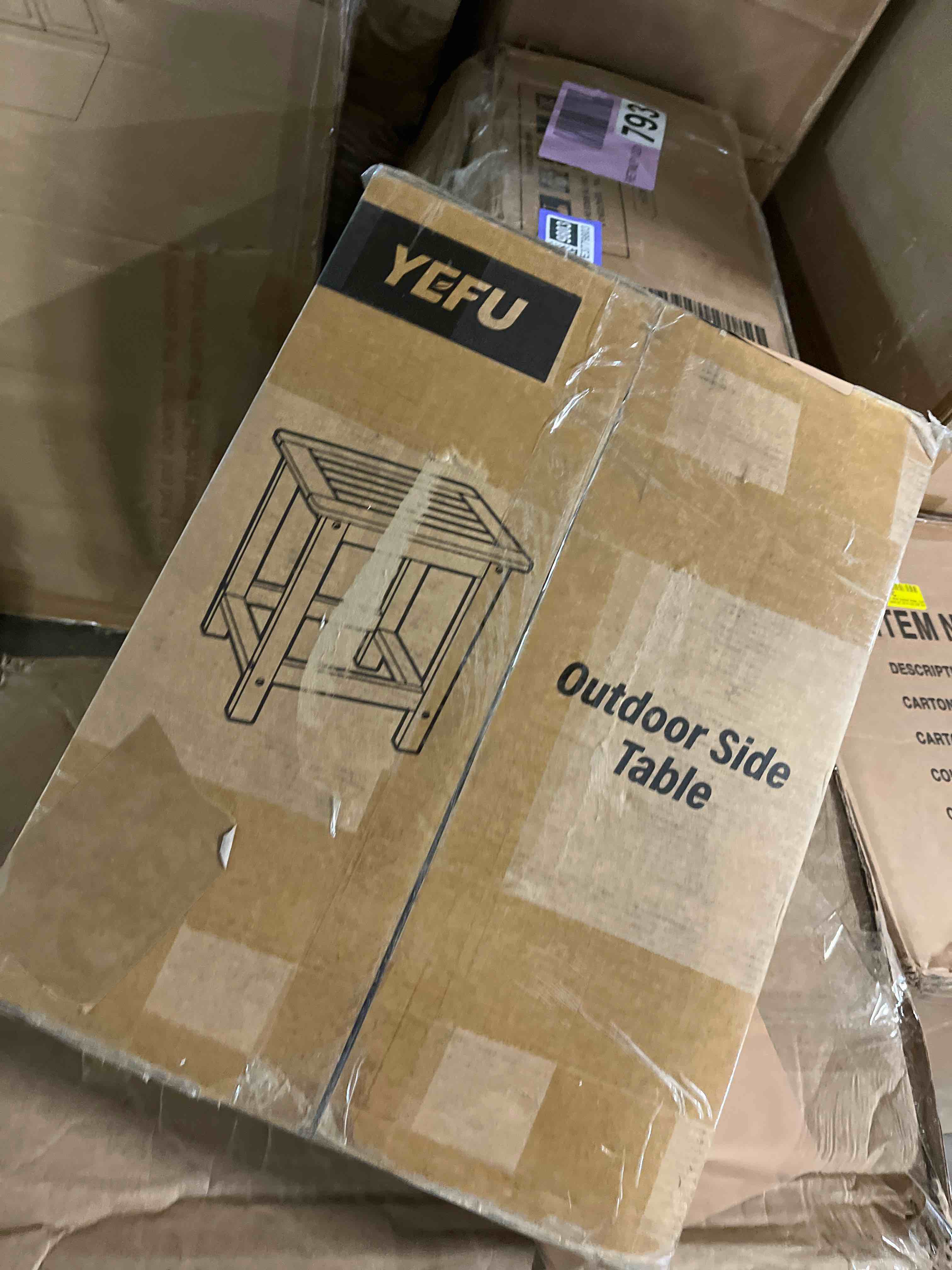 Condition photo showing New/Like New for Amazon Basics Outdoor Side Table, 41.91cm x 32cm x 41.91cm, Brown, 1-Pack