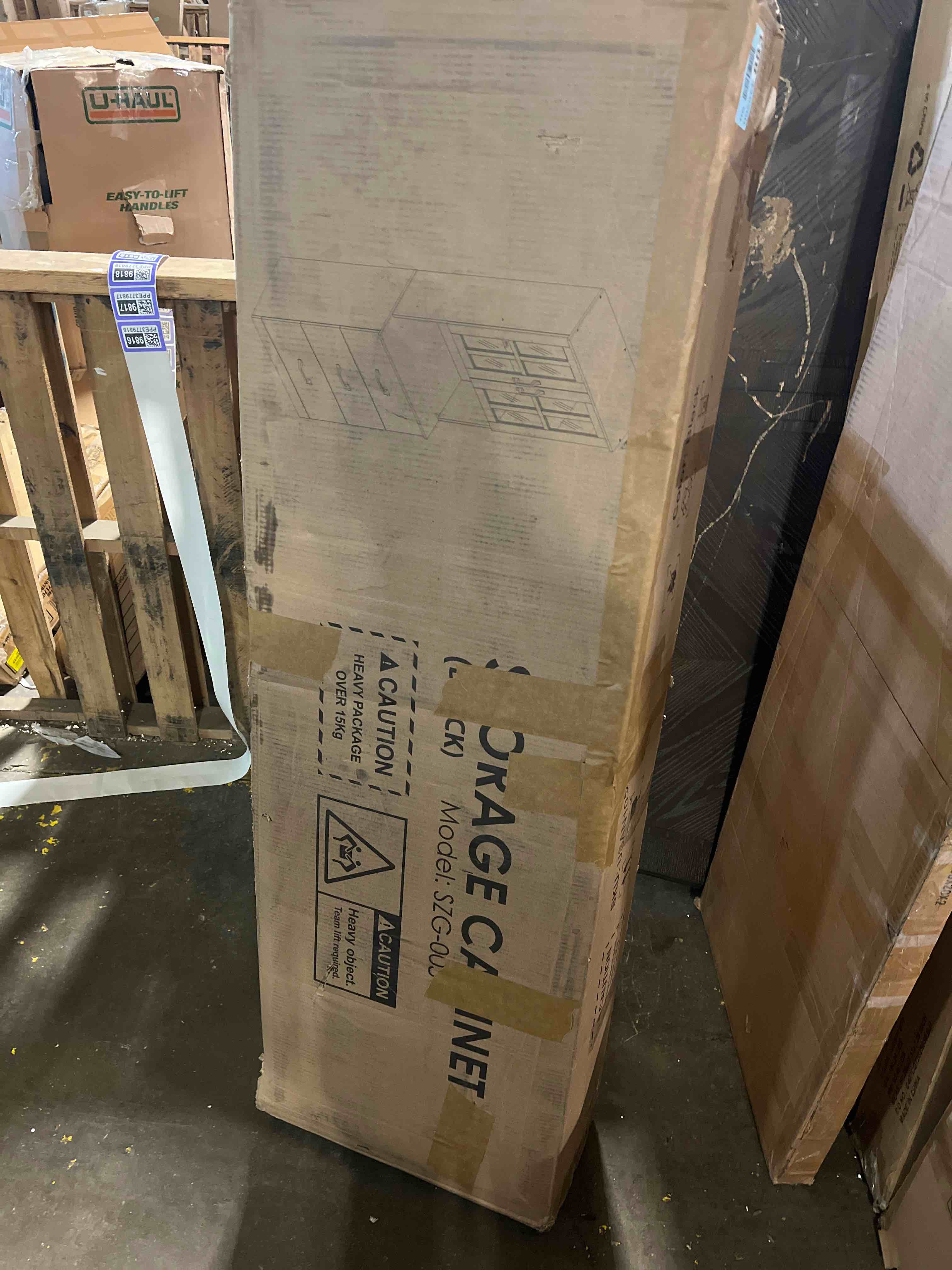 Condition photo showing New/Like New for 71" H X 23.6" W Kitchen Pantry With Bookcases, Glass Door Kitchen H