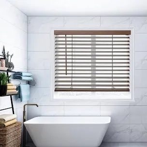 2 inch Room Darkening, Cordless Faux Wood Horizontal/Venetian Blin