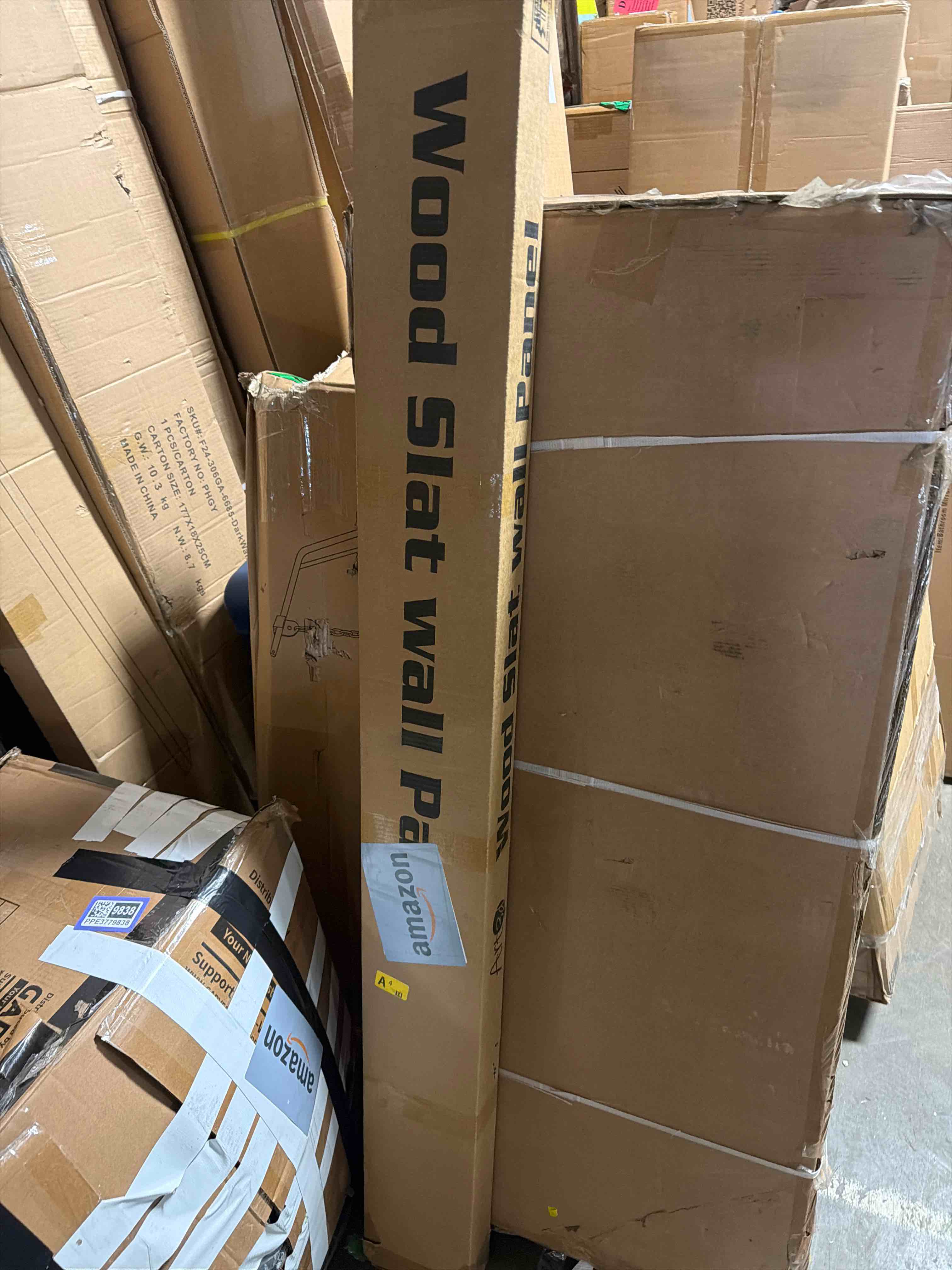 Condition photo showing New/Like New for Art3d 2-Pack 108" x 12" Acoustic Wood Panels for Wall, Soundproof Wood Slat Panel for Wall and Ceiling, 3D Fluted Sound Absorbing Paneling for Interior Wall Decor, Living Room, Bedroom - Blackwood 2pcs - 108" x 12" Blackwood