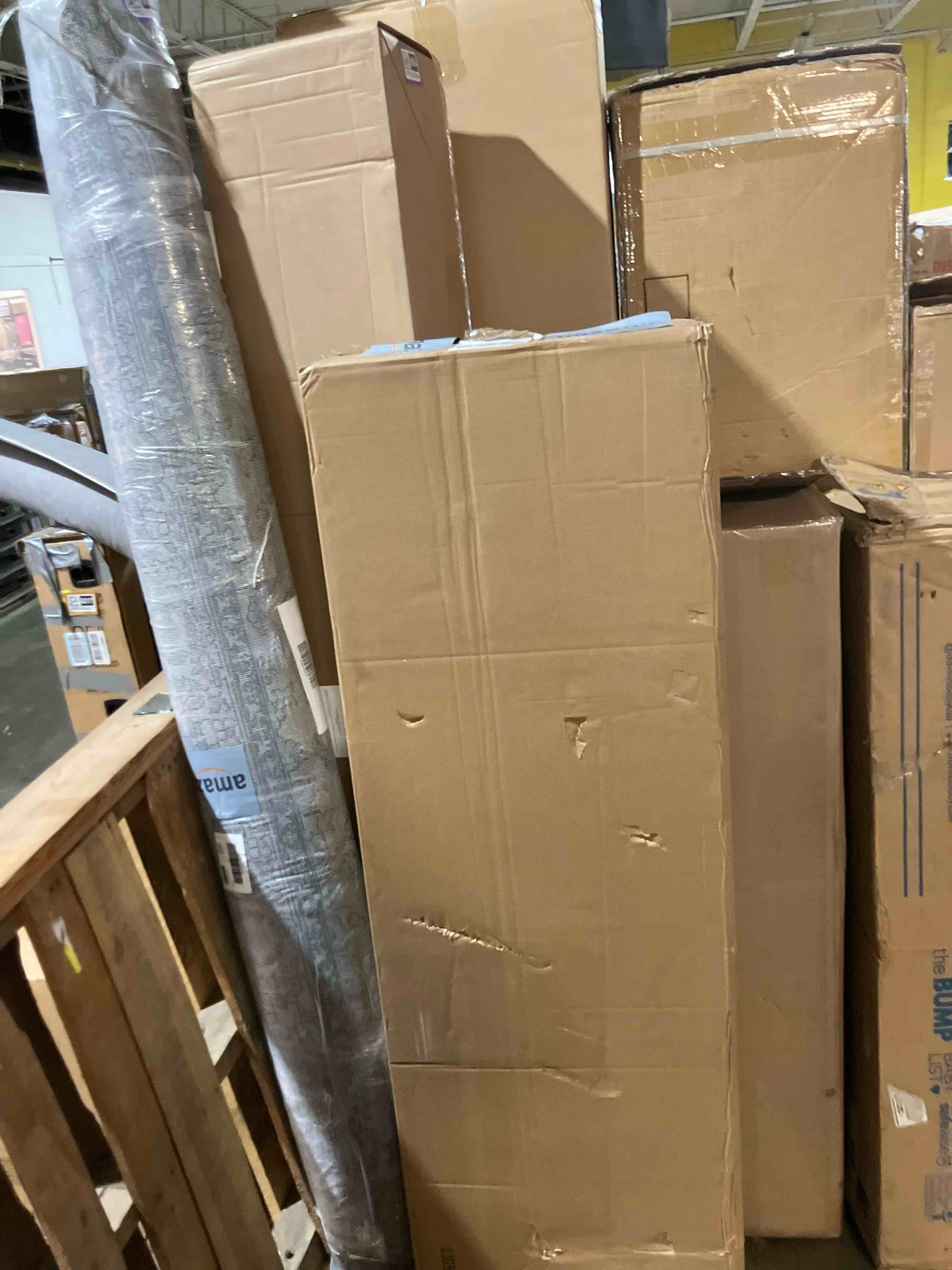 Condition photo showing New/Like New for Queen Size Bed Frame with Upholstered Wingback Headboard, Easy Assemnly Platform Bed, Wooden Slat Support No Box Spring Needed, Light Gray Light Grey Queen