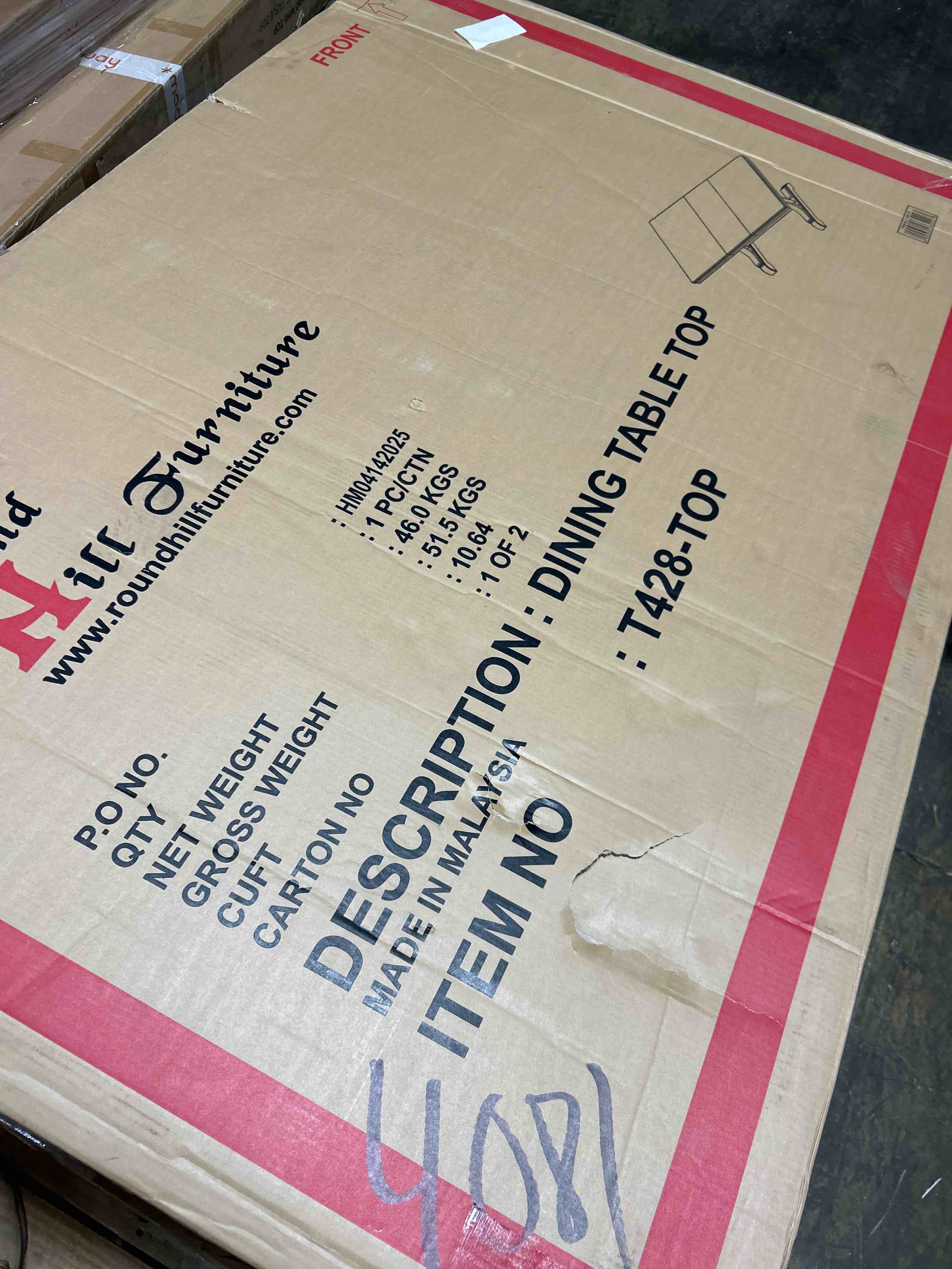 Condition photo showing As Is for Dasher Extendable Double Pedestal (Table top only)