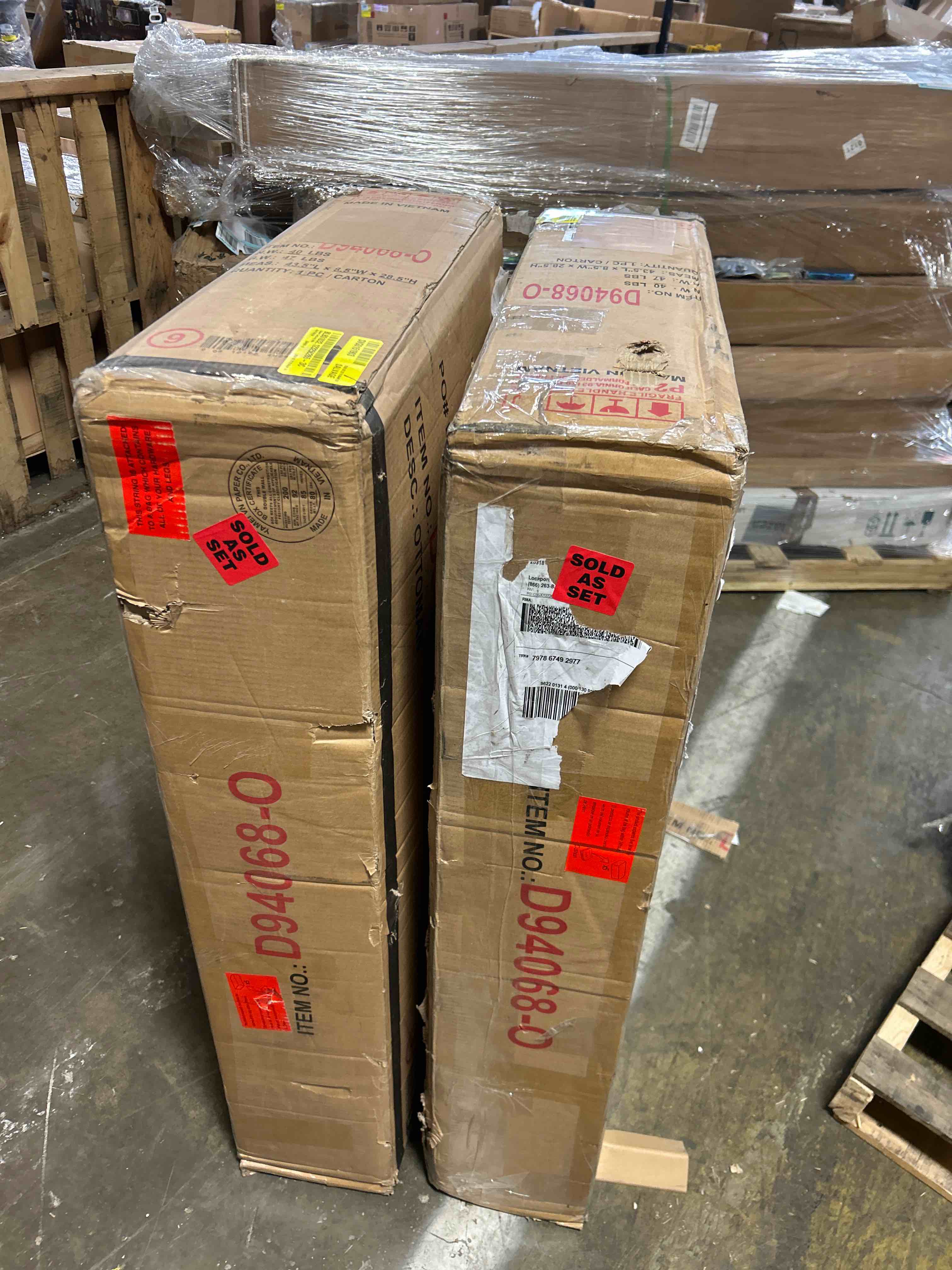 Condition photo showing As Is for Zaheer corduroy sofa ottoman (Needs stitching on underside )