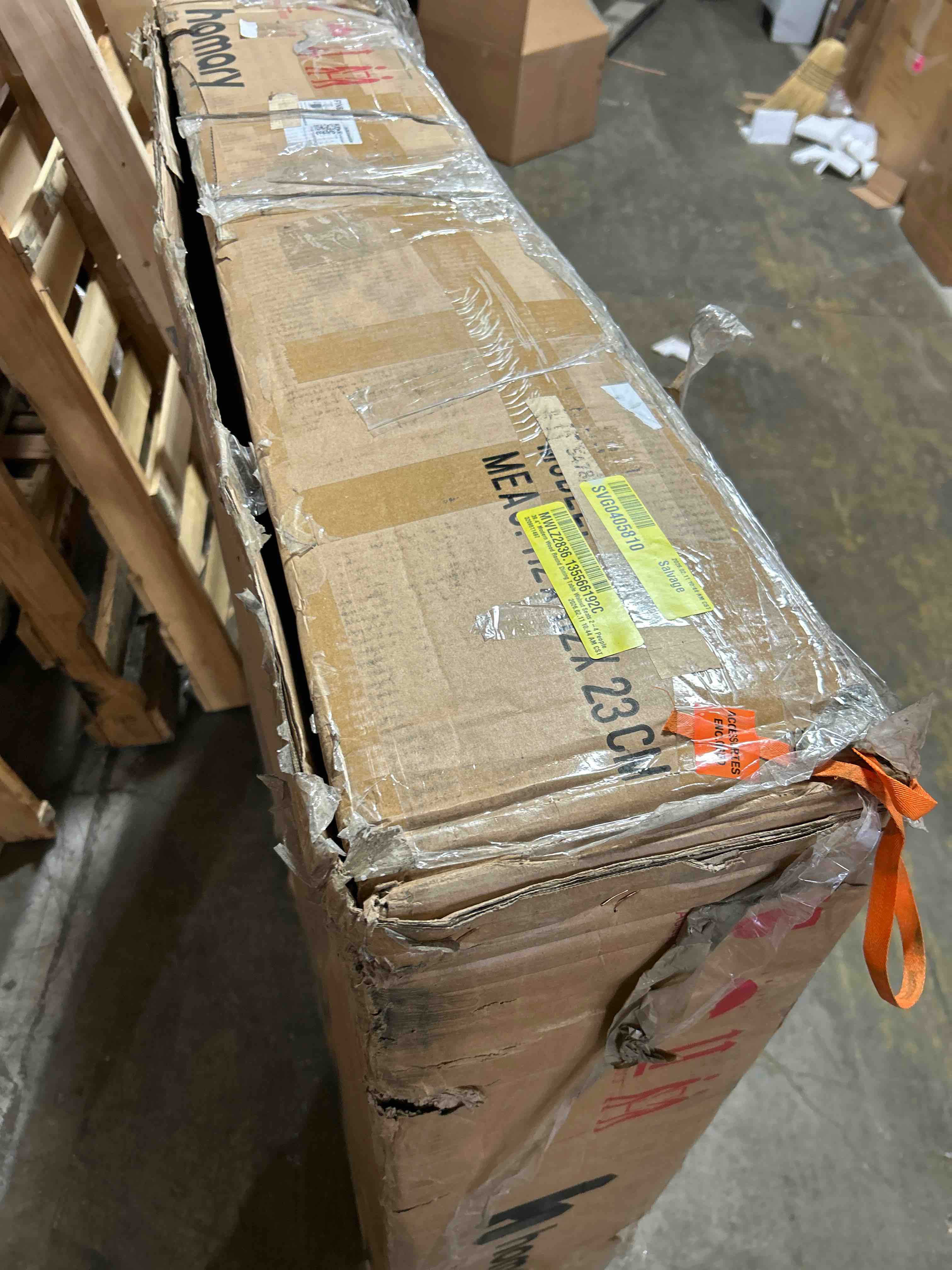 Condition photo showing As Is for 39.4" Modern Wood Round Dining Table Walnut (Table top only)