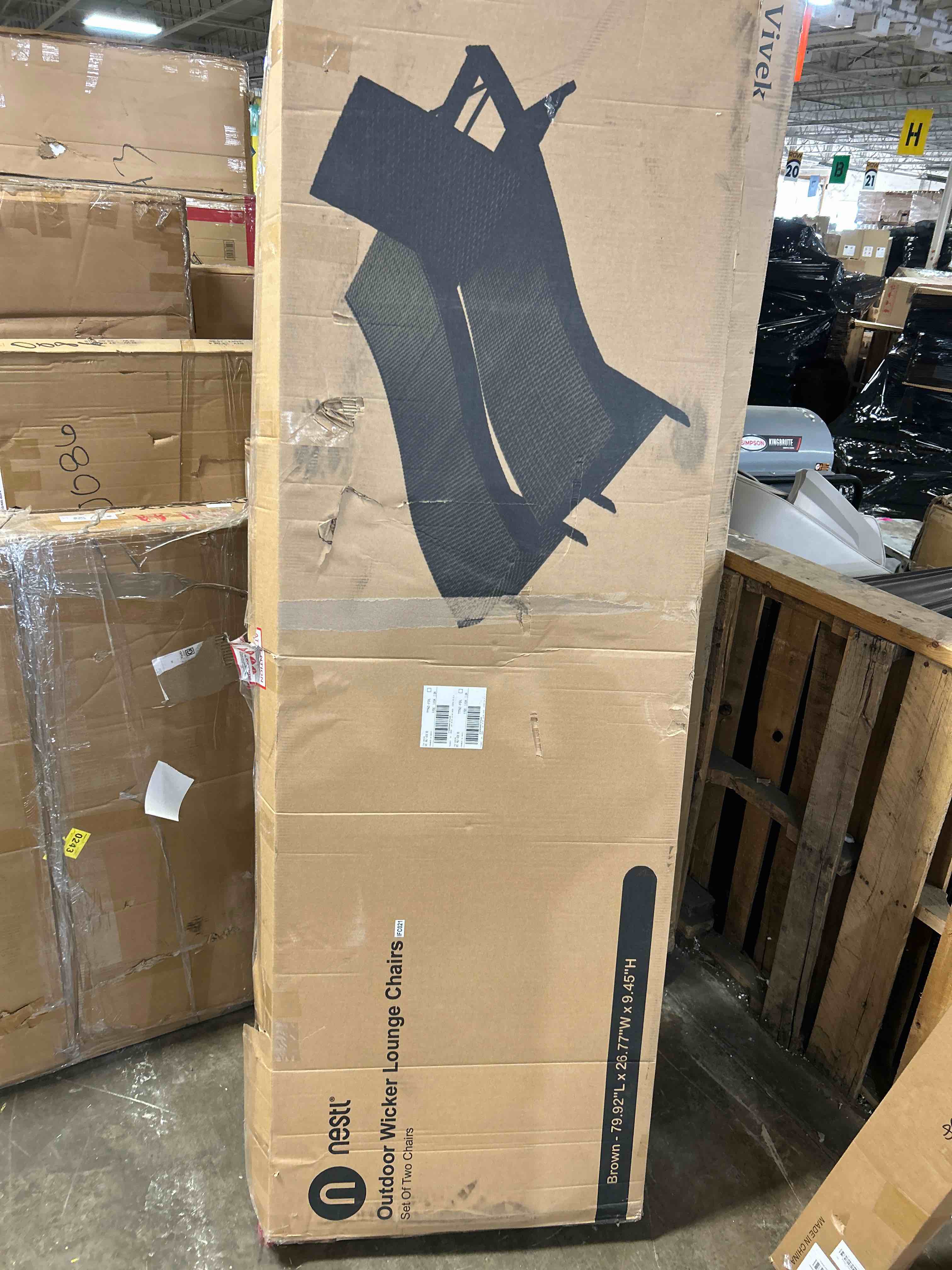 Condition photo showing Good Condition for Nestl Chaise Lounge Chair Outdoor Set of 2, Wicker Patio Lounge Chair, Outdoor Lounge Chair with Reclining Backrest