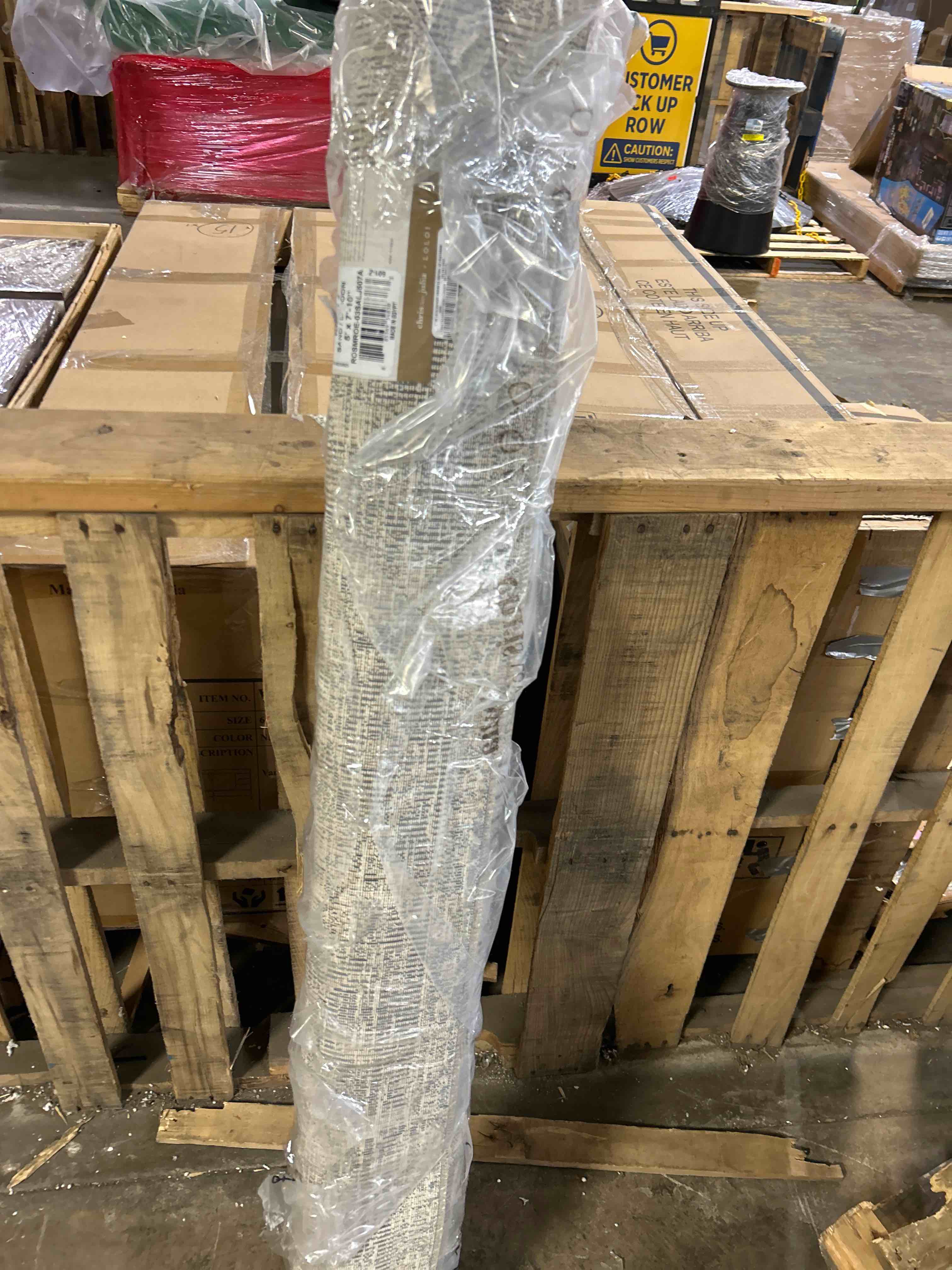 Condition photo showing New/Like New for Loloi Chris Loves Julia x Rosemarie Collection ROE-03 Sand/Lagoon 5' x 7'-10" Area Rug