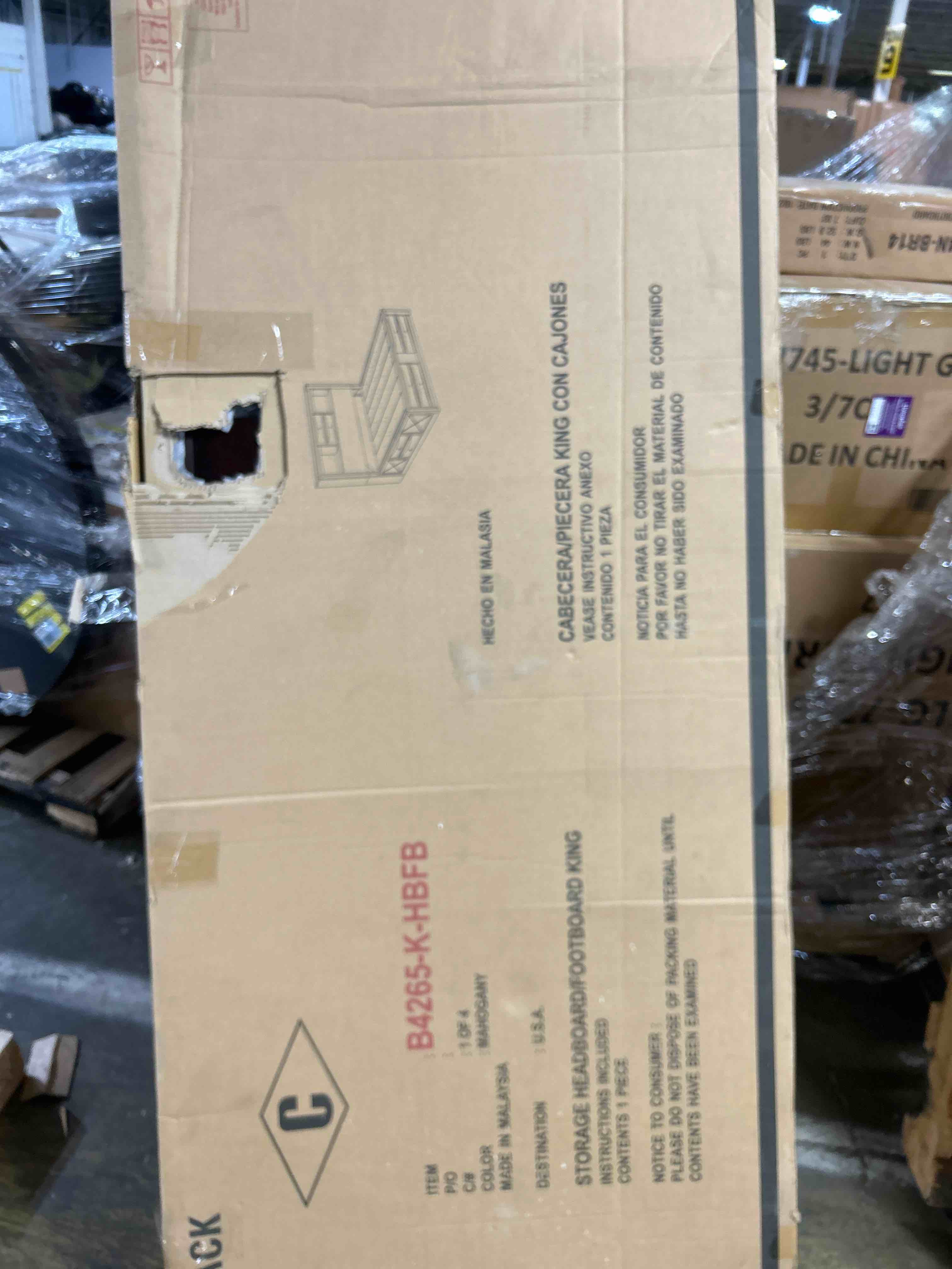 Condition photo showing As Is for Coaster Home Furnishings Briana Transitional Wood Queen Size Storage Bookcase Bed Frame Platform Bed 56-inch Headboard (MAHOGANY COLOR BOX 1 of 4 only)