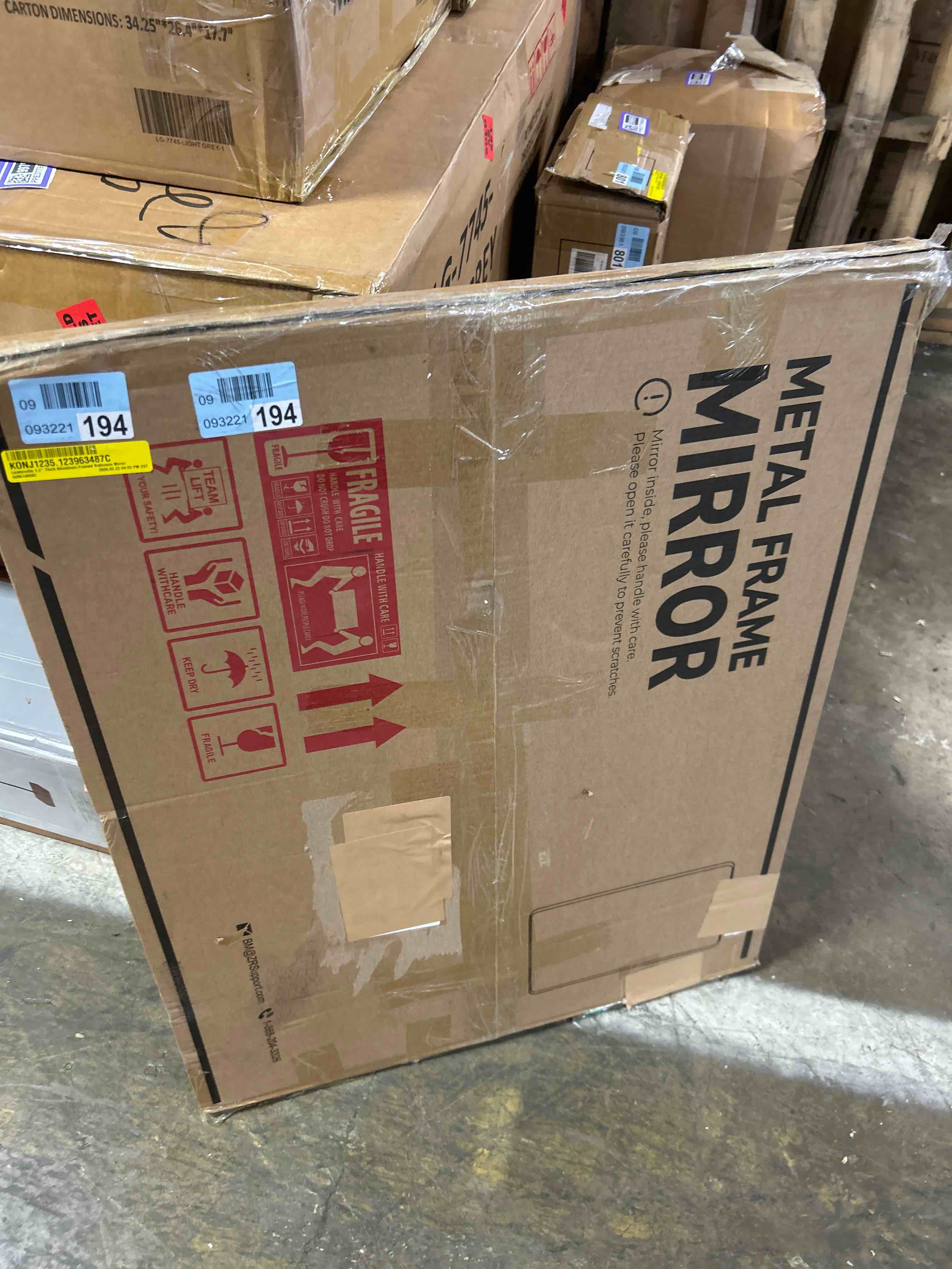 Condition photo showing New/Like New for Leaderville 1.2" Thick Aluminum Framed Bathroom Mirror