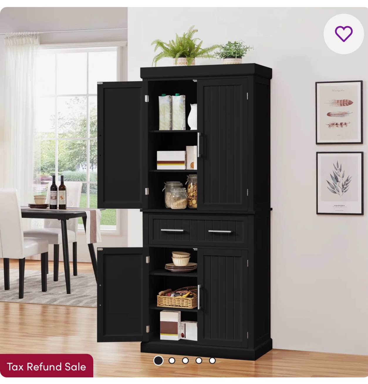 Annalynne 72.5? H Kitchen Pantry Cabinet with Doors, a Drawer and Adjustable Shelves