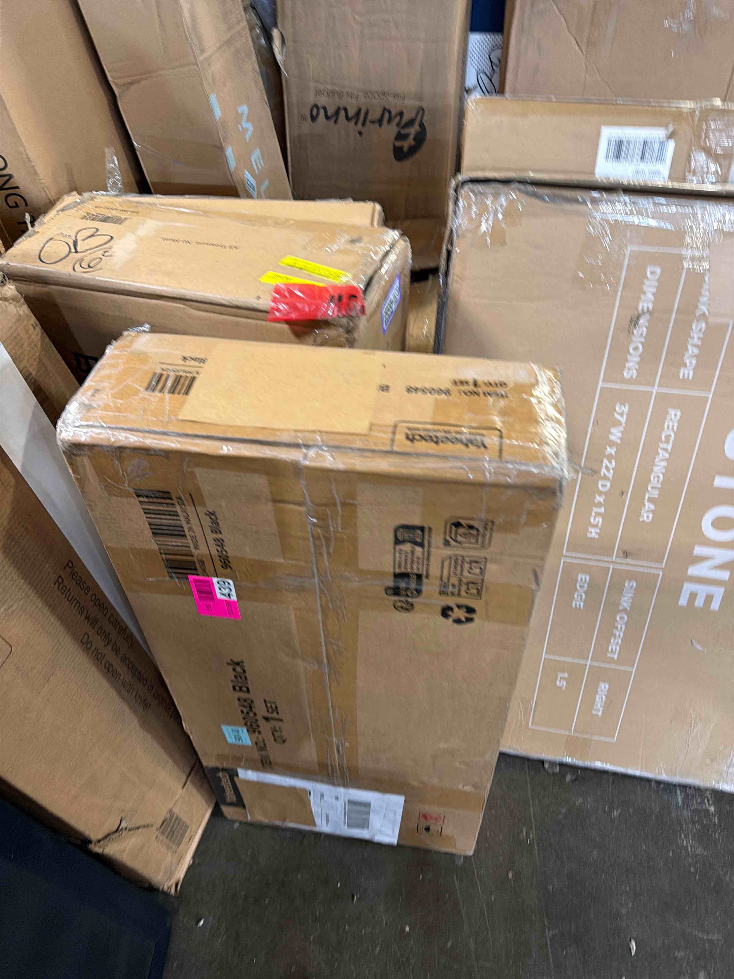 Condition photo showing New/Like New for Annalynne 72.5? H Kitchen Pantry Cabinet with Doors, a Drawer and Adjustable Shelves