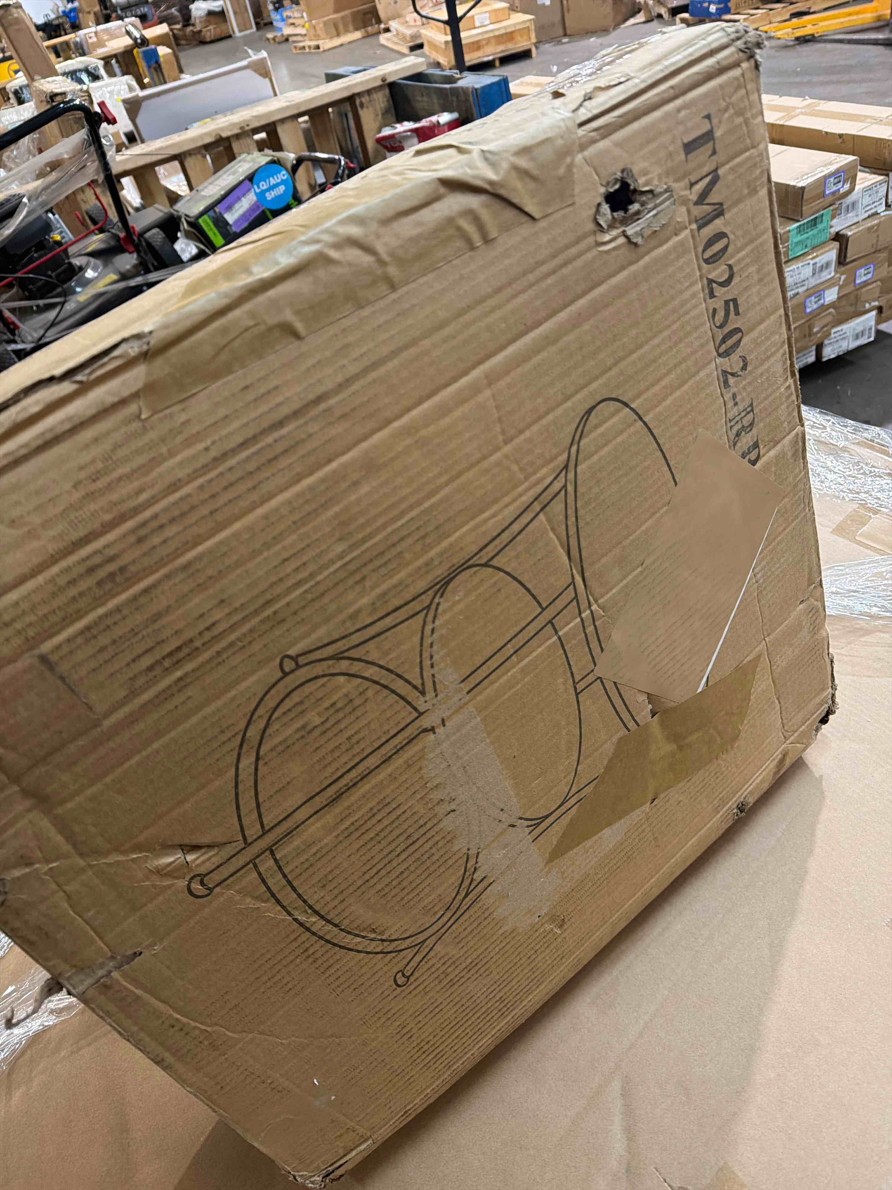 Condition photo showing As Is for round end table with 3-tier storage shelves