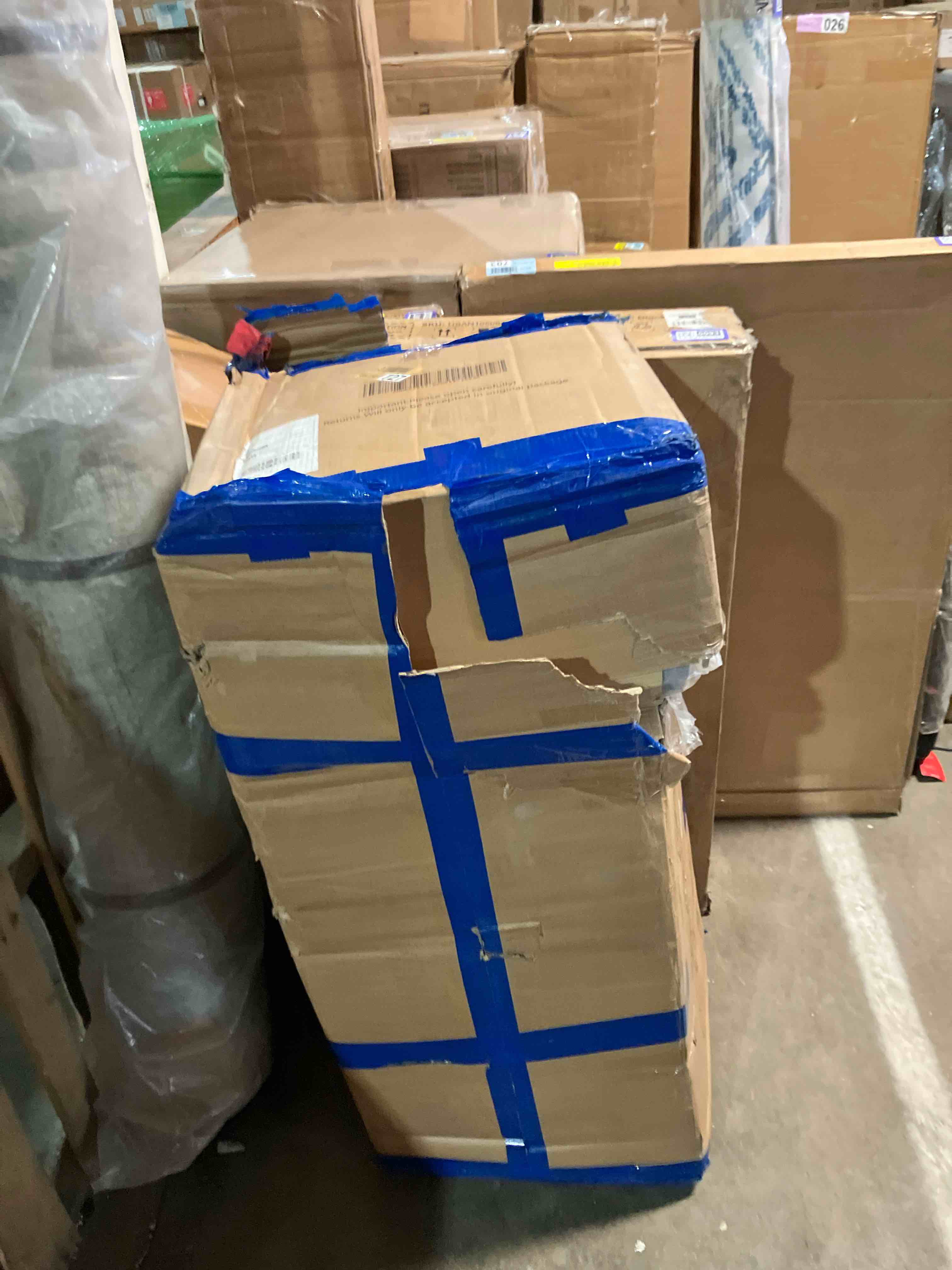 Condition photo showing New/Like New for Mid Century Modern Dining Chairs Set of 6, PU Leather Upholstered Dining Chairs with Black Metal Frame, Kitchen & Dining Room Chairs Armless Side Chairs, Grey