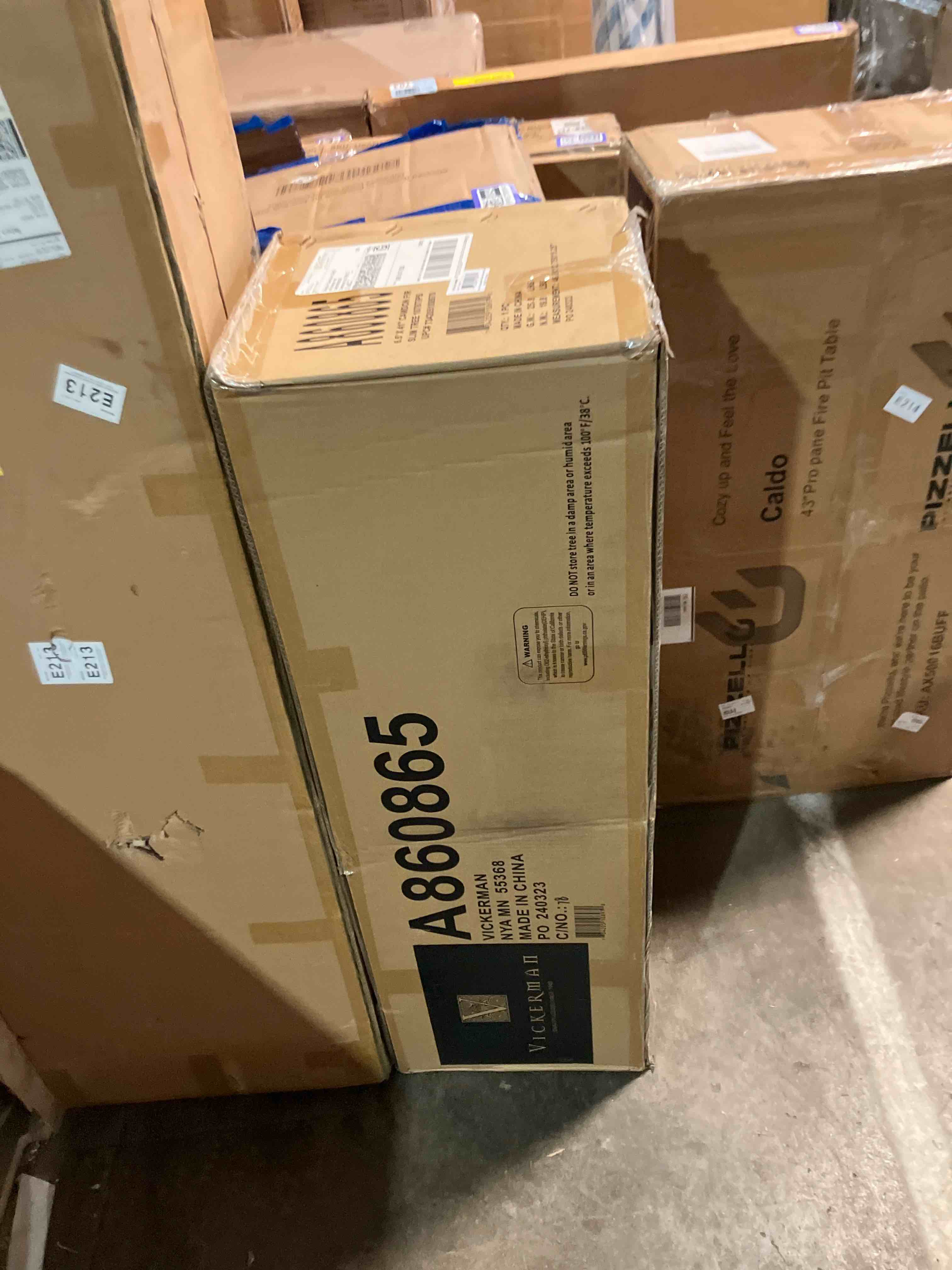 Condition photo showing New/Like New for Vickerman 6.5' Unlit Camdon Fir Slim Artificial Christmas Tree - 1078 PVC Tips - Metal Hinged Branches - Folding Metal Stand Included- Easy Assembly and Storage