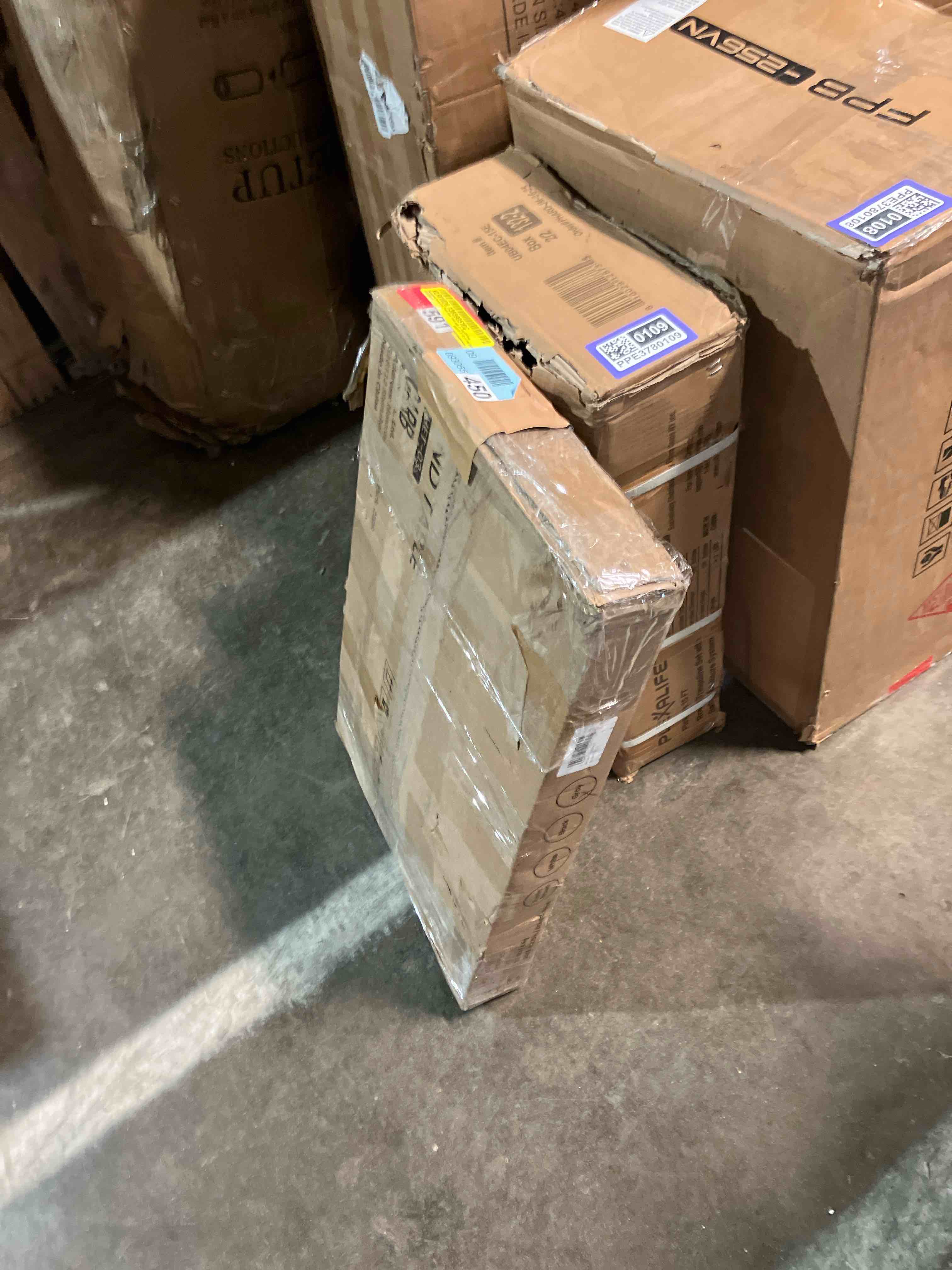 Condition photo showing New/Like New for Vernestine Round End Table Side Table with 3-Tier Shelves