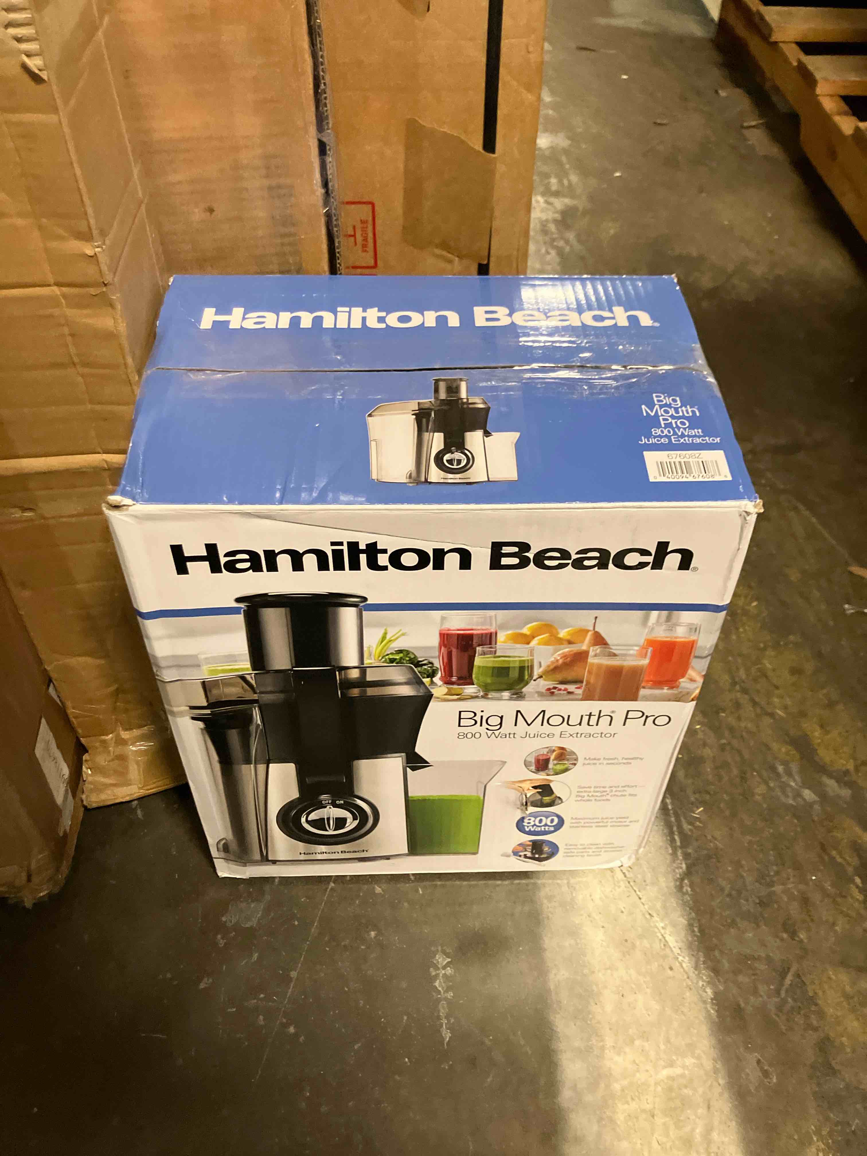Condition photo showing Good Condition for Hamilton Beach Big Mouth Pro Juice Extractor - Stainless 67608: Juicer Machine, 800W, Wide Feed Tube, Dishwasher-Safe Parts (Used)