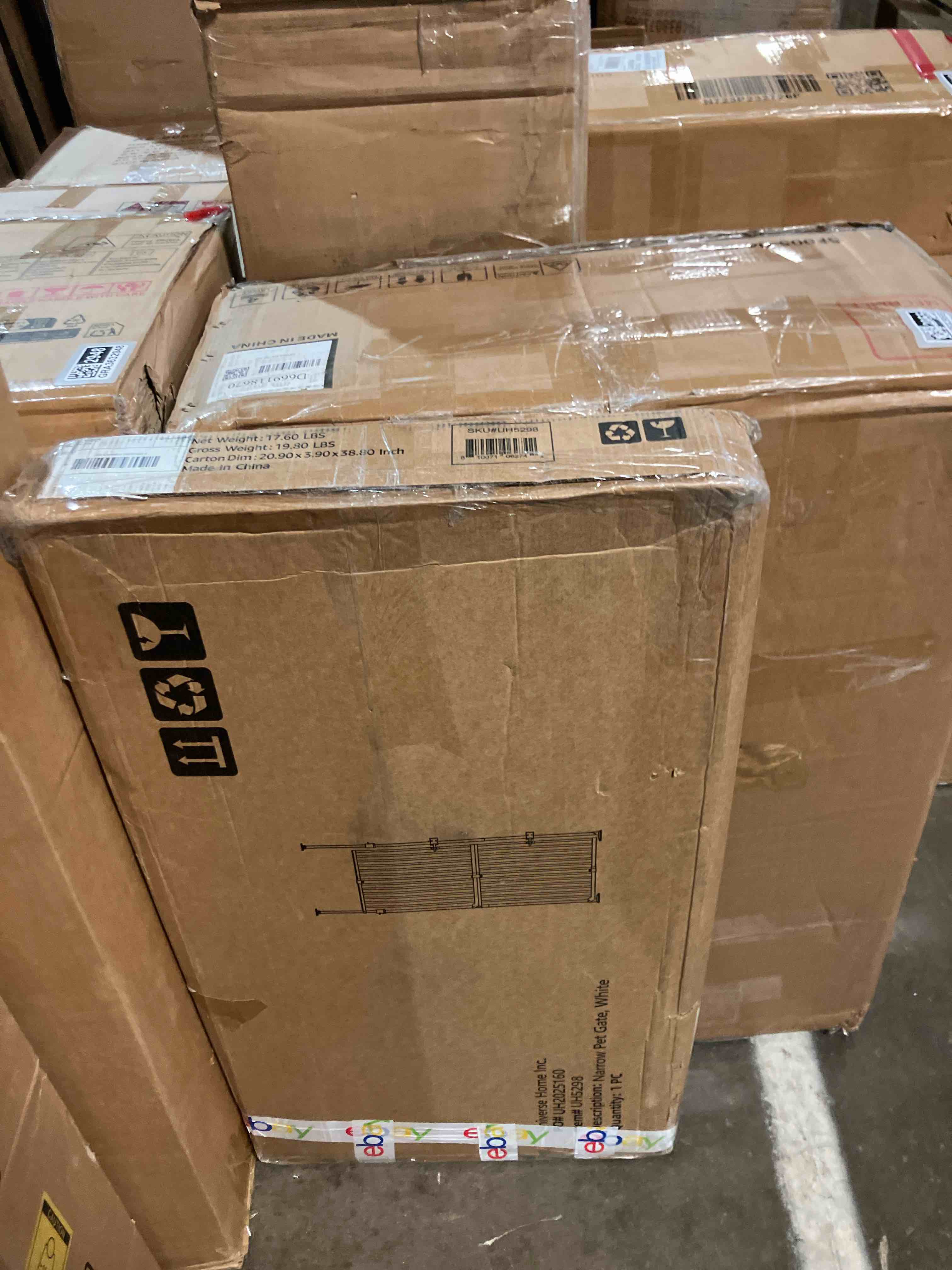 Condition photo showing New/Like New for unipaws 75" High Extra Tall Cat Gate, Auto Closing and No Drilling Safety Gate for Doorway Hallway Stairs, Cat Dog Proof, Fit for 21"-34" Wide Opening, Indoor Use, White White 21"-34"W×75"H