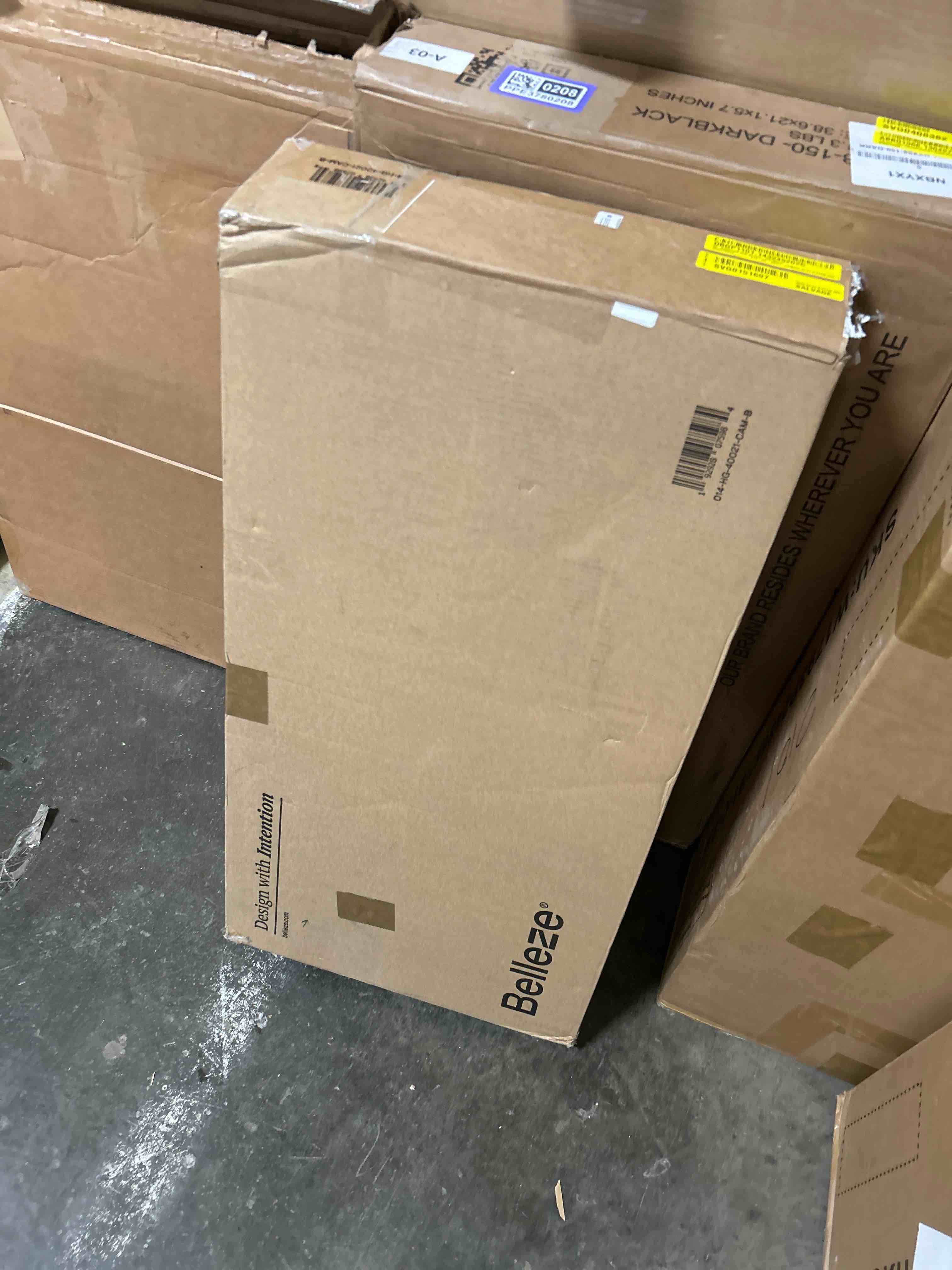 Condition photo showing As Is for 65" Sideboard with Double-Arc Wood(Incomplete missing box)